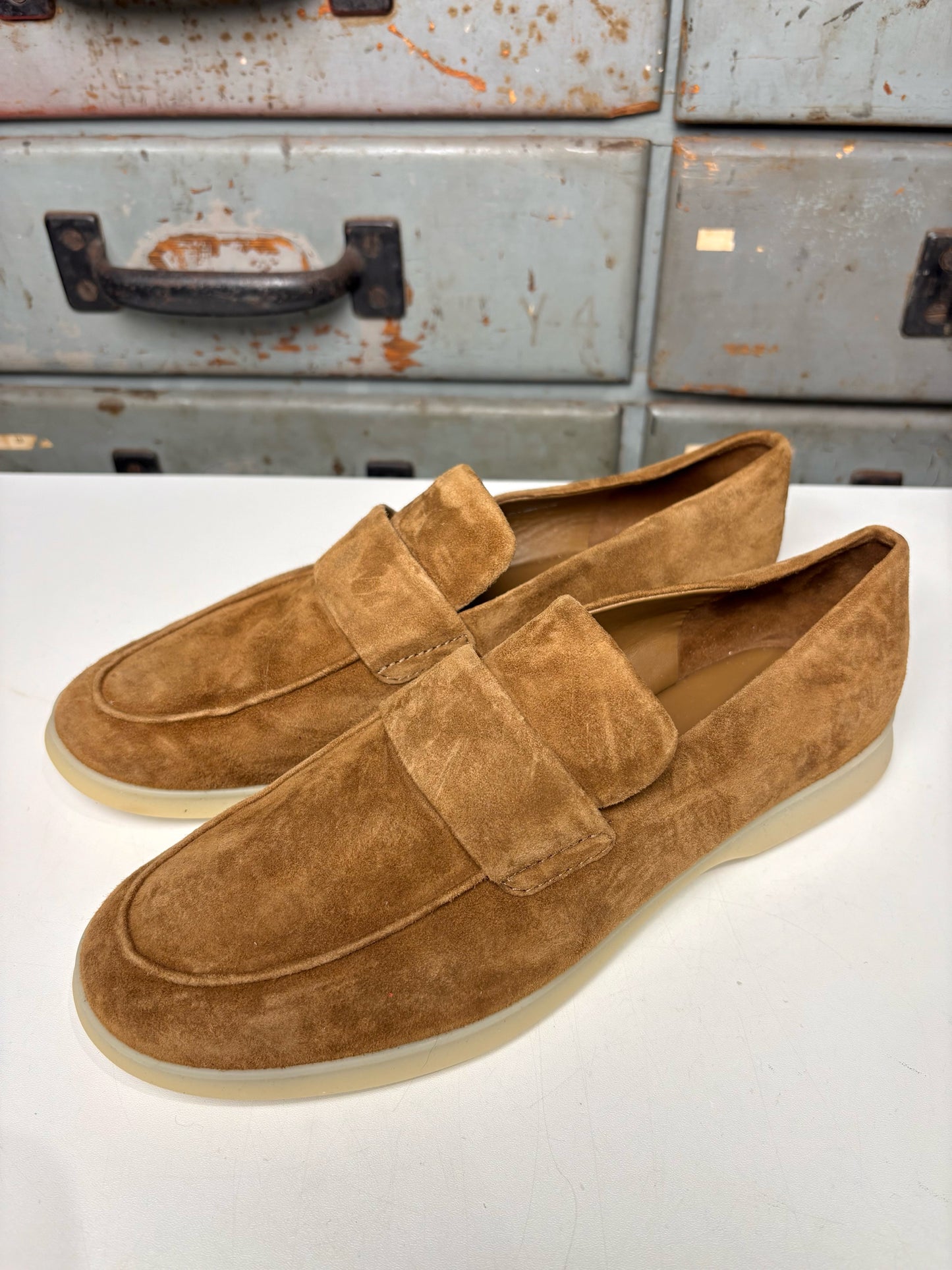 W Shoe Size 7.5 Vince Brown Suede Loafers