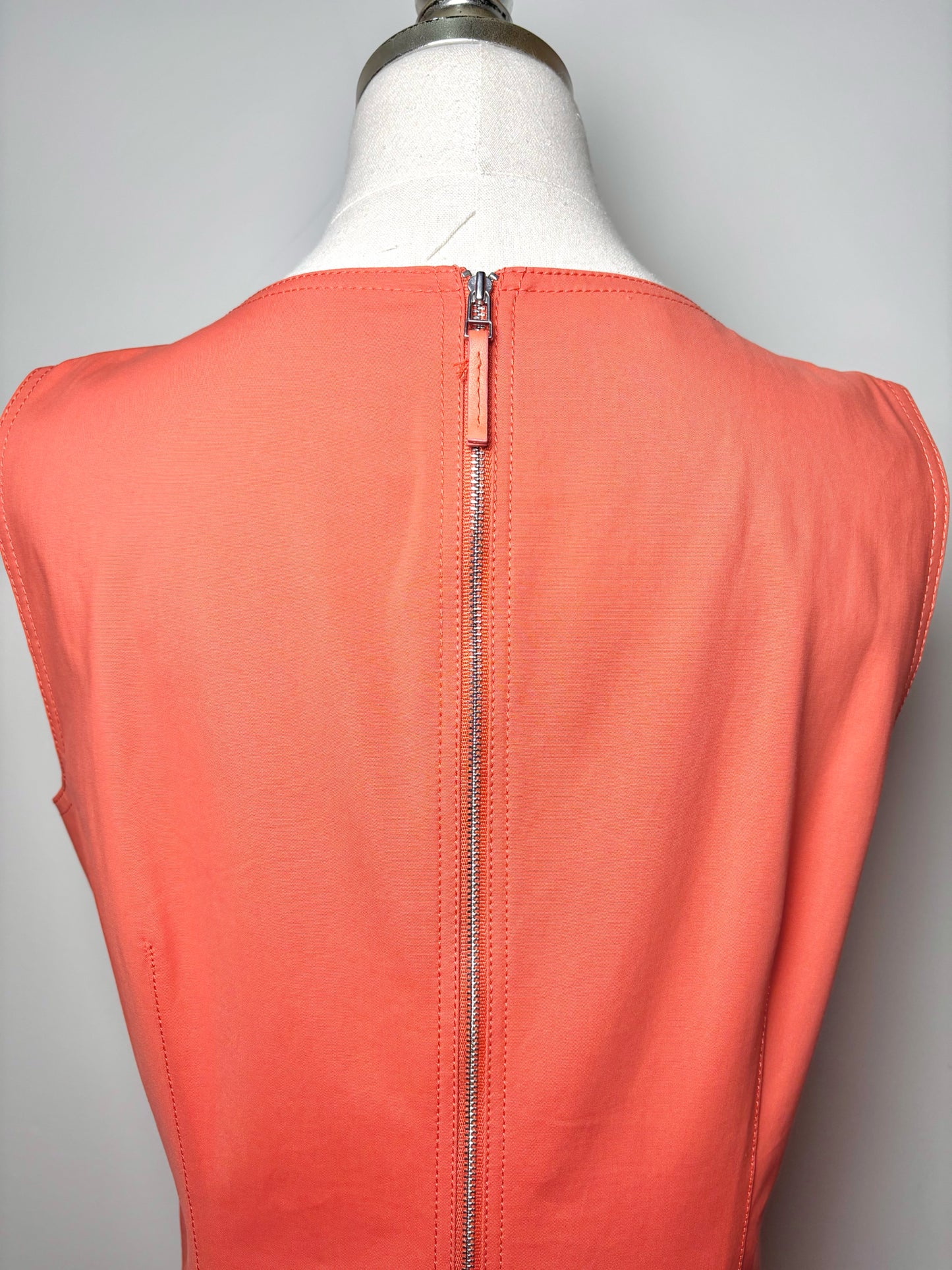 Women Size 8 Lafayette 148 Orange Solid Cotton, Polyamide, Elastane Dress