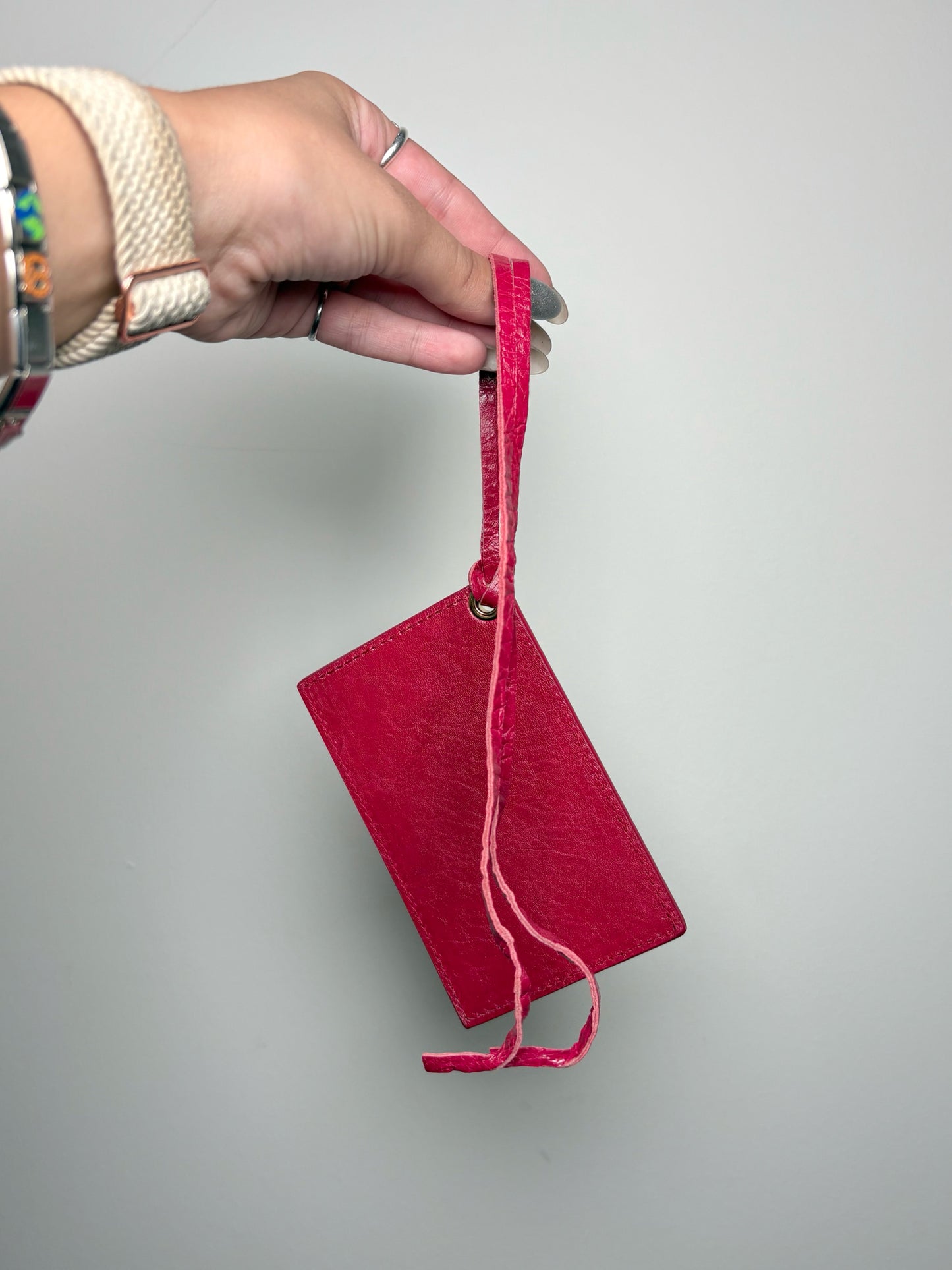 Leather Balenciaga Solid Lambskin Pre-owned Red Cowhide Medium Purse
