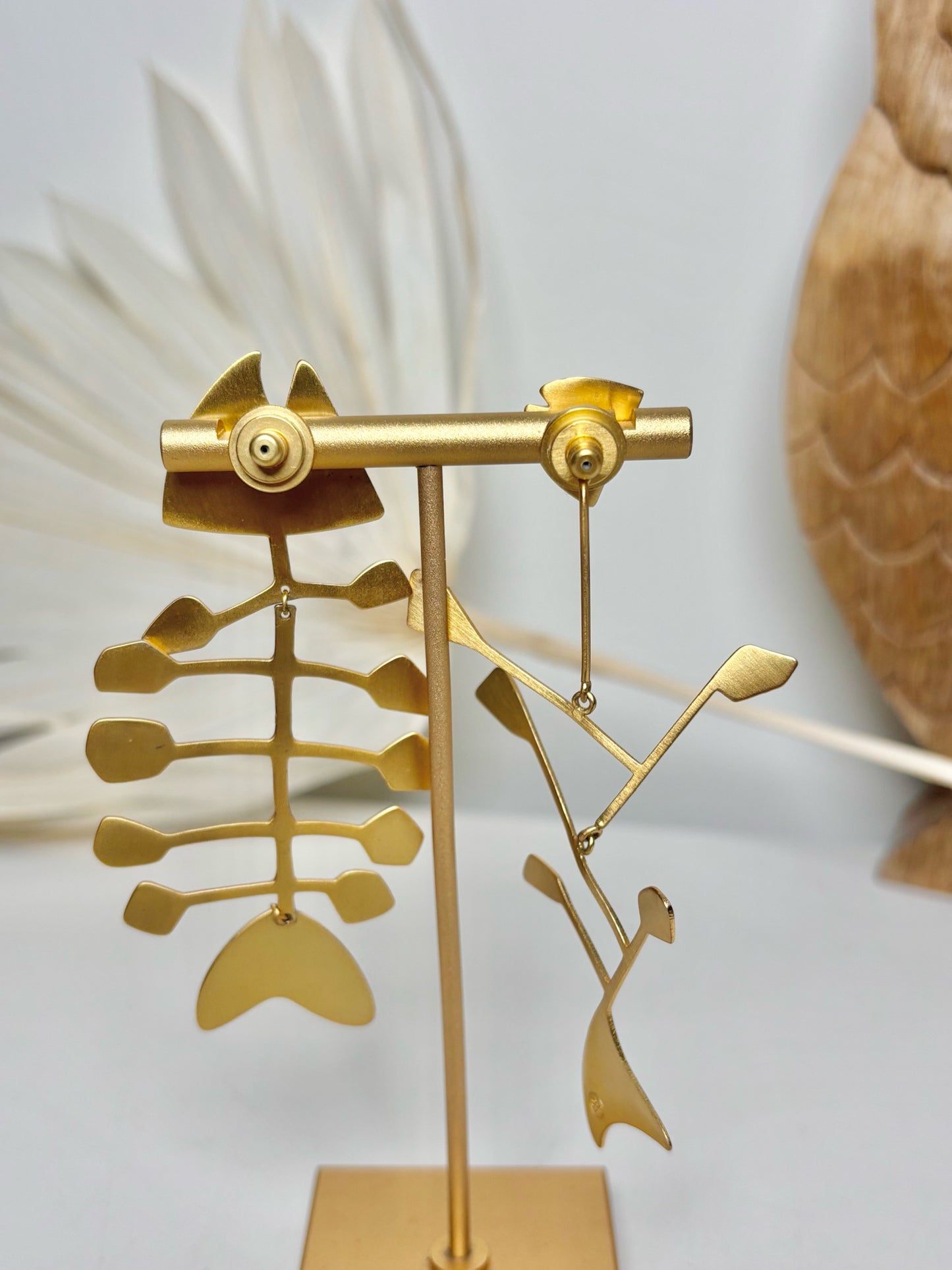Brass Tory Burch Brass Mis-matched Fish Earrings