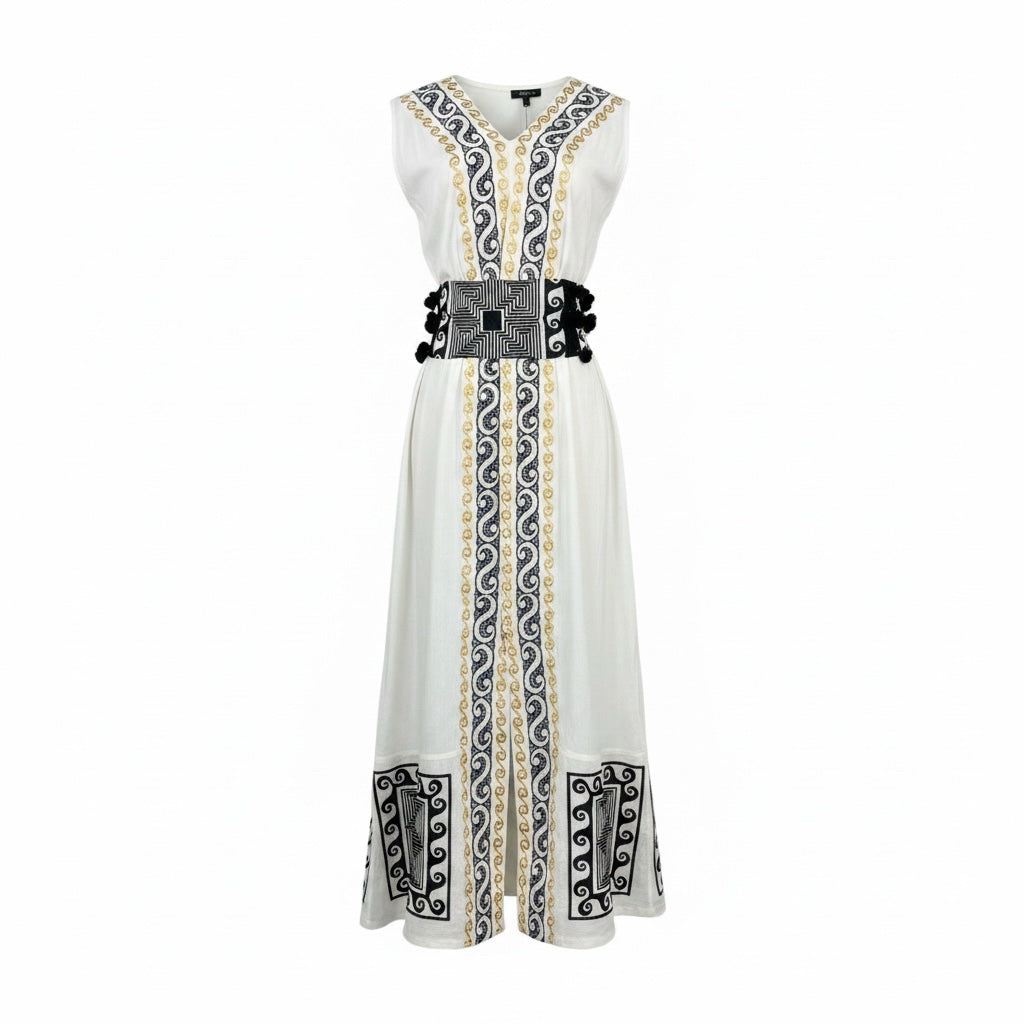 Women Size M NEMA Resort Wear Ivory Embroidered 100% Cotton Pre-owned VIDA STYLE SHOP Women Size M NEMA Resort Wear Ivory Embroidered 100% Cotton Pre-owned VIDA STYLE SHOP