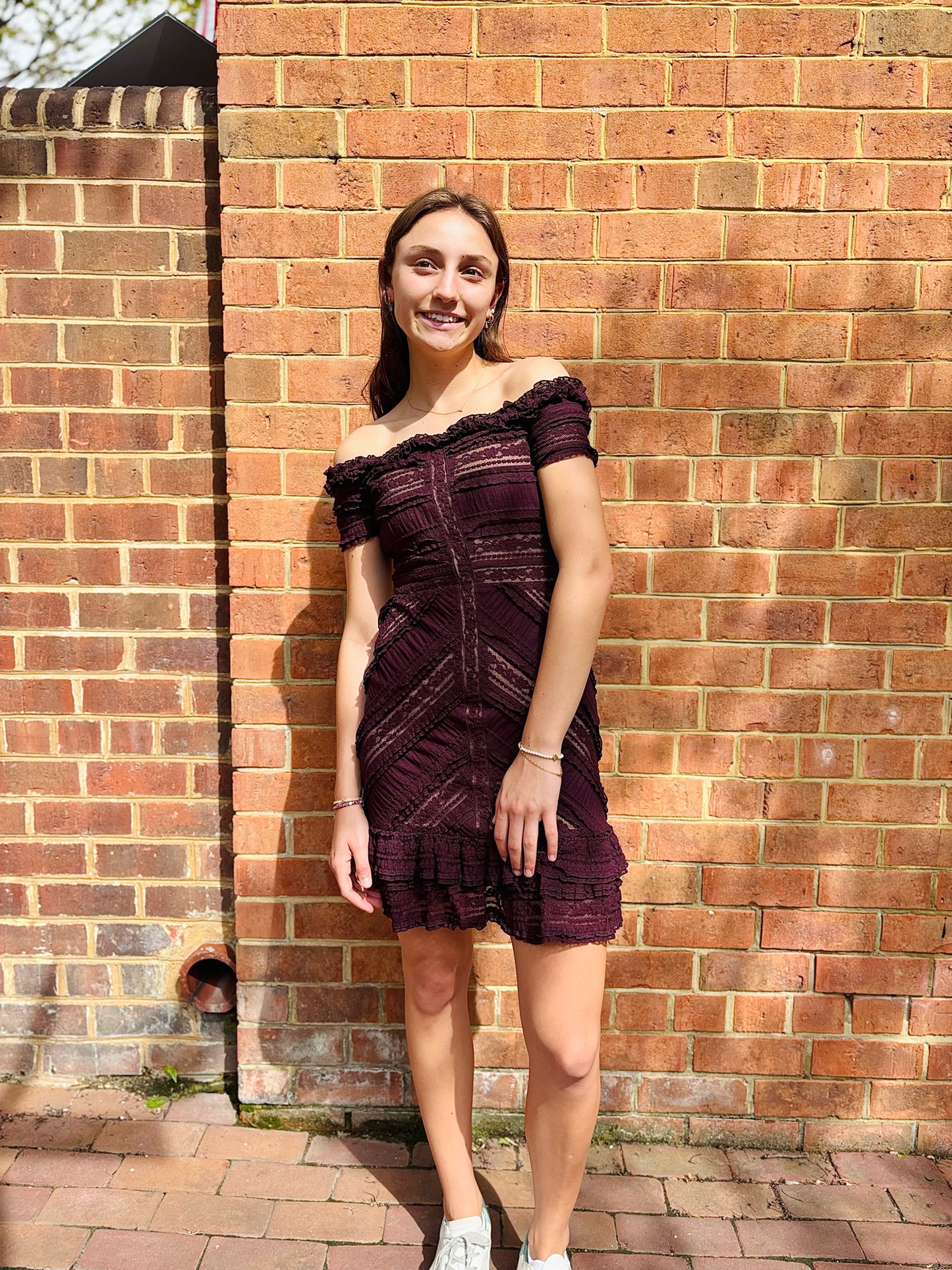 Women Size 0 Cinq a Sept Maroon Lace NWOT Dress