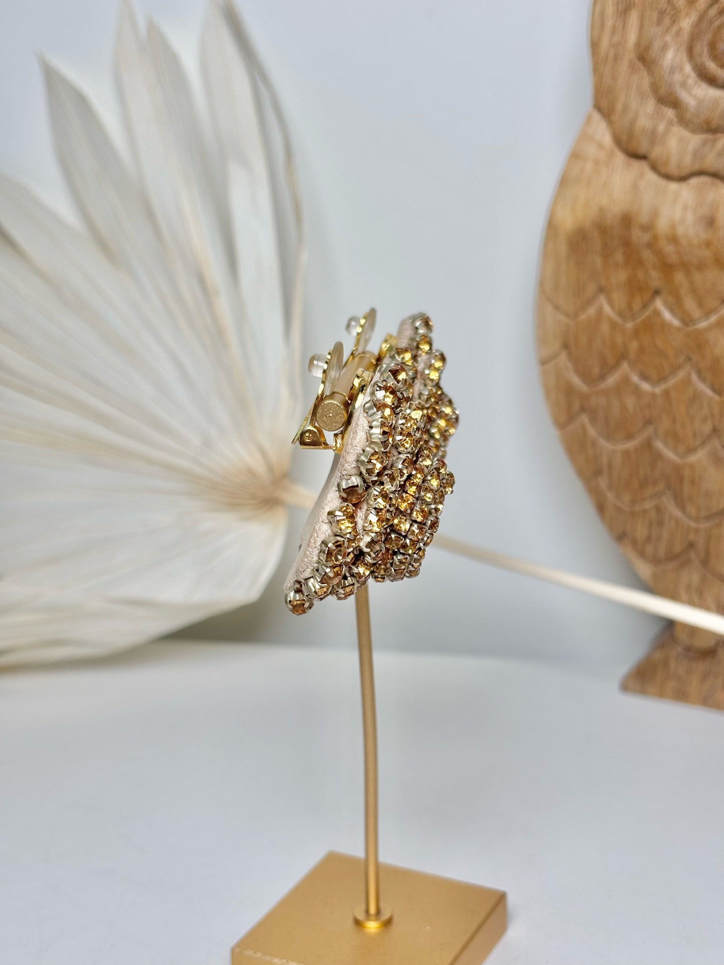 Rebecca de Ravenel Semi-Precious Gold-plated Clip-on Earrings