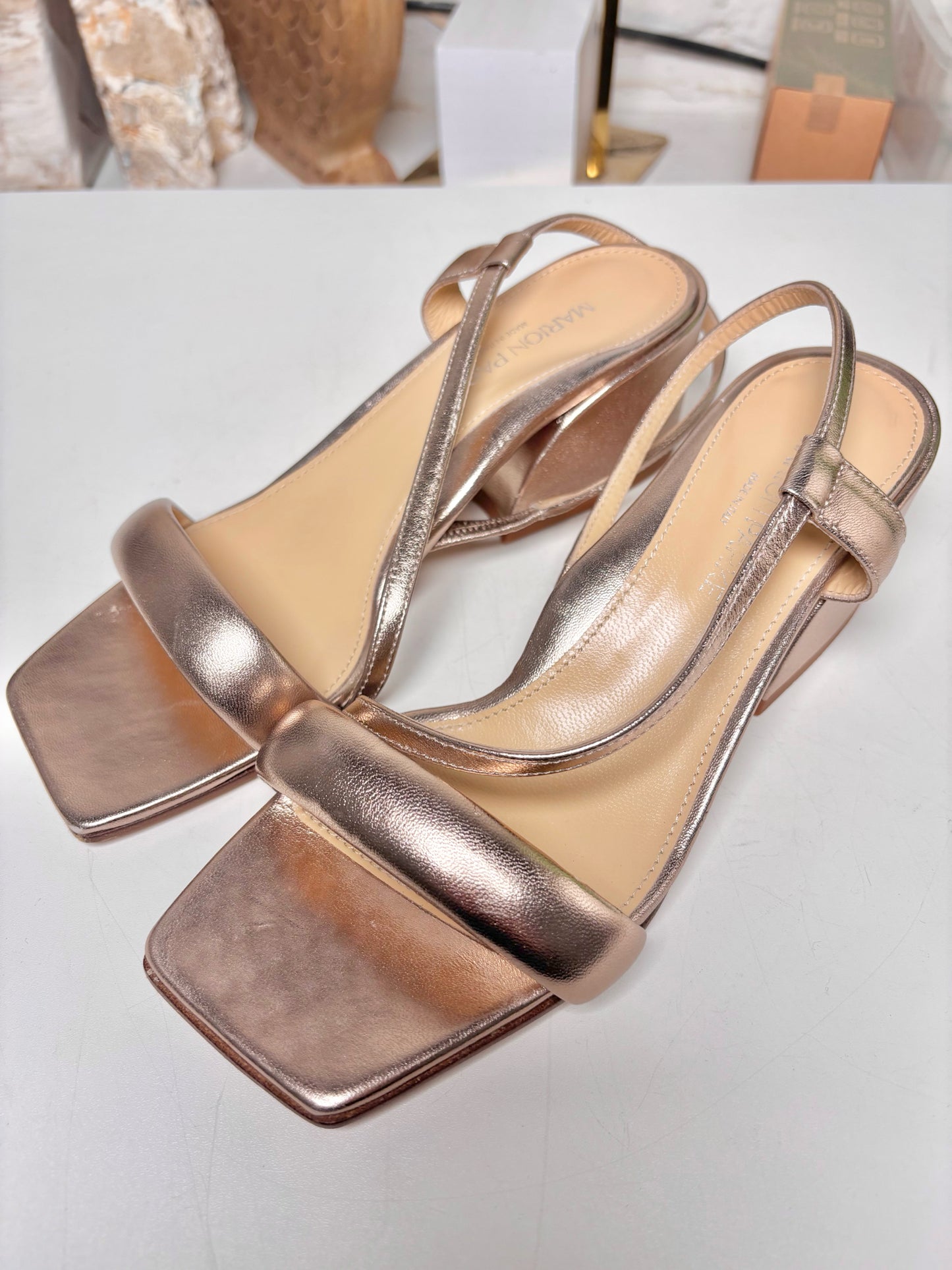 W Shoe Size 37 Marion Parke Gold Heels