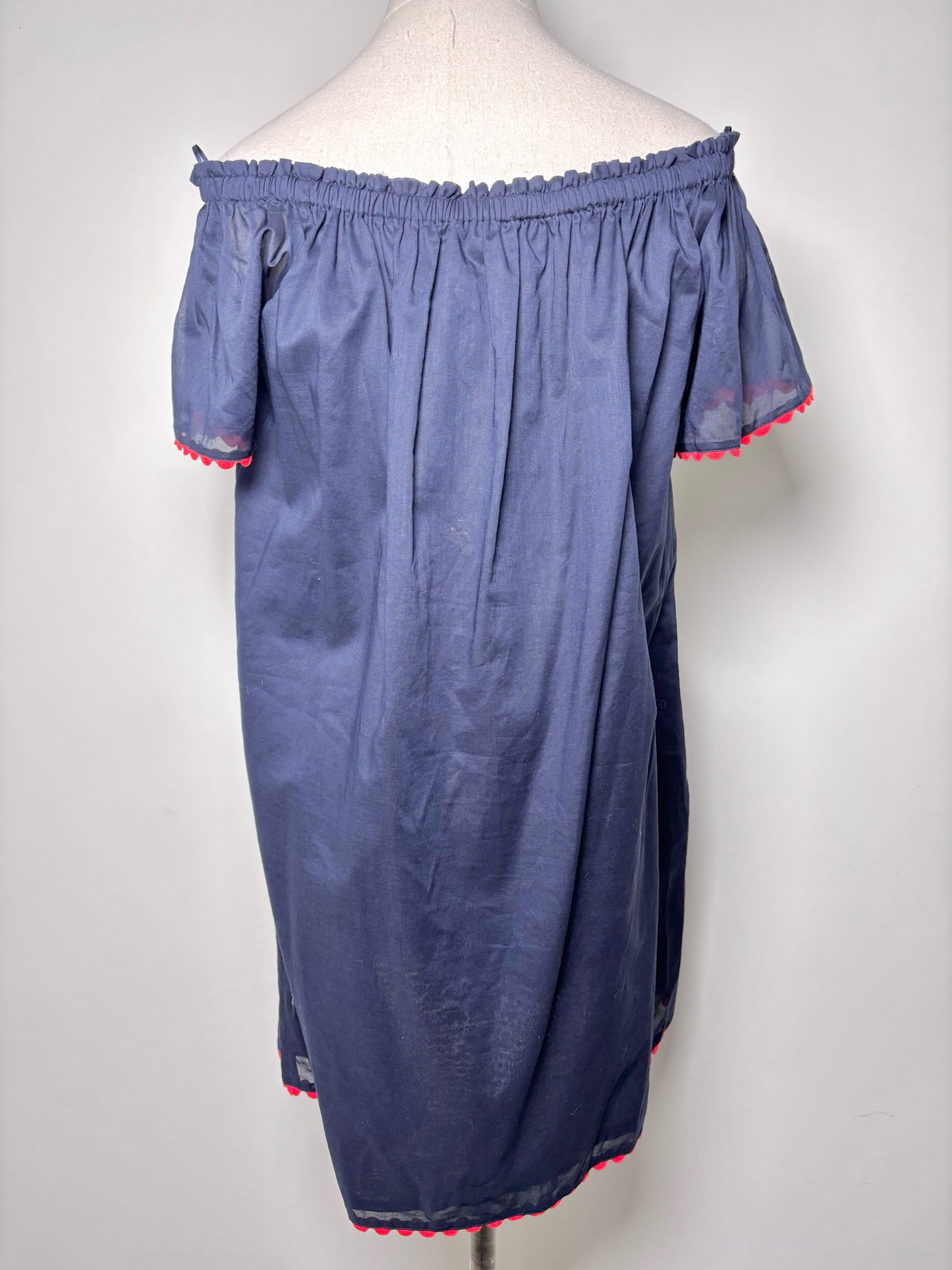 Women Size S/P Tory Burch Blue Embroidered Cotton NWT Dress