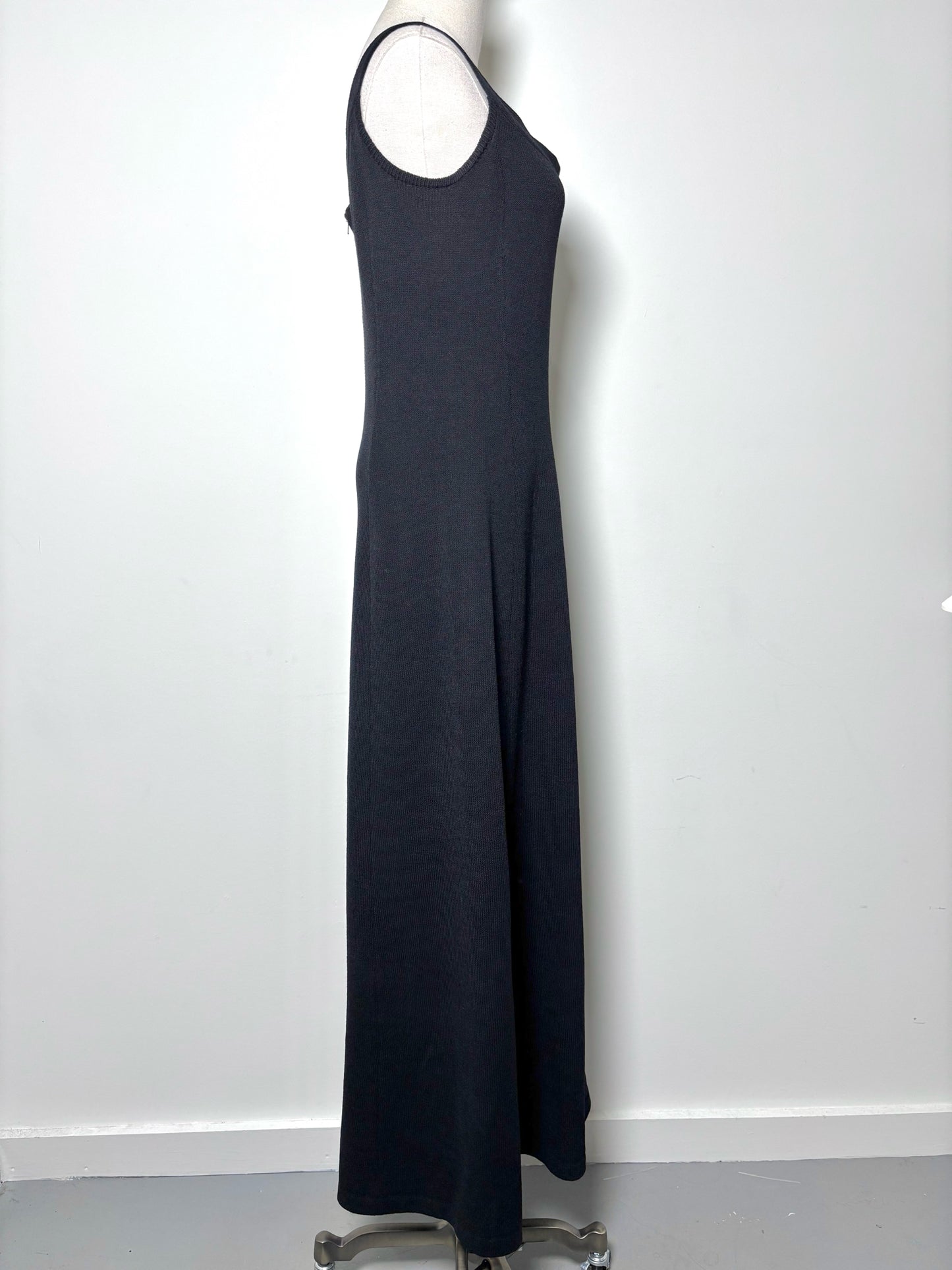 Women Size 2 St. John Black Knitted Wool Dress
