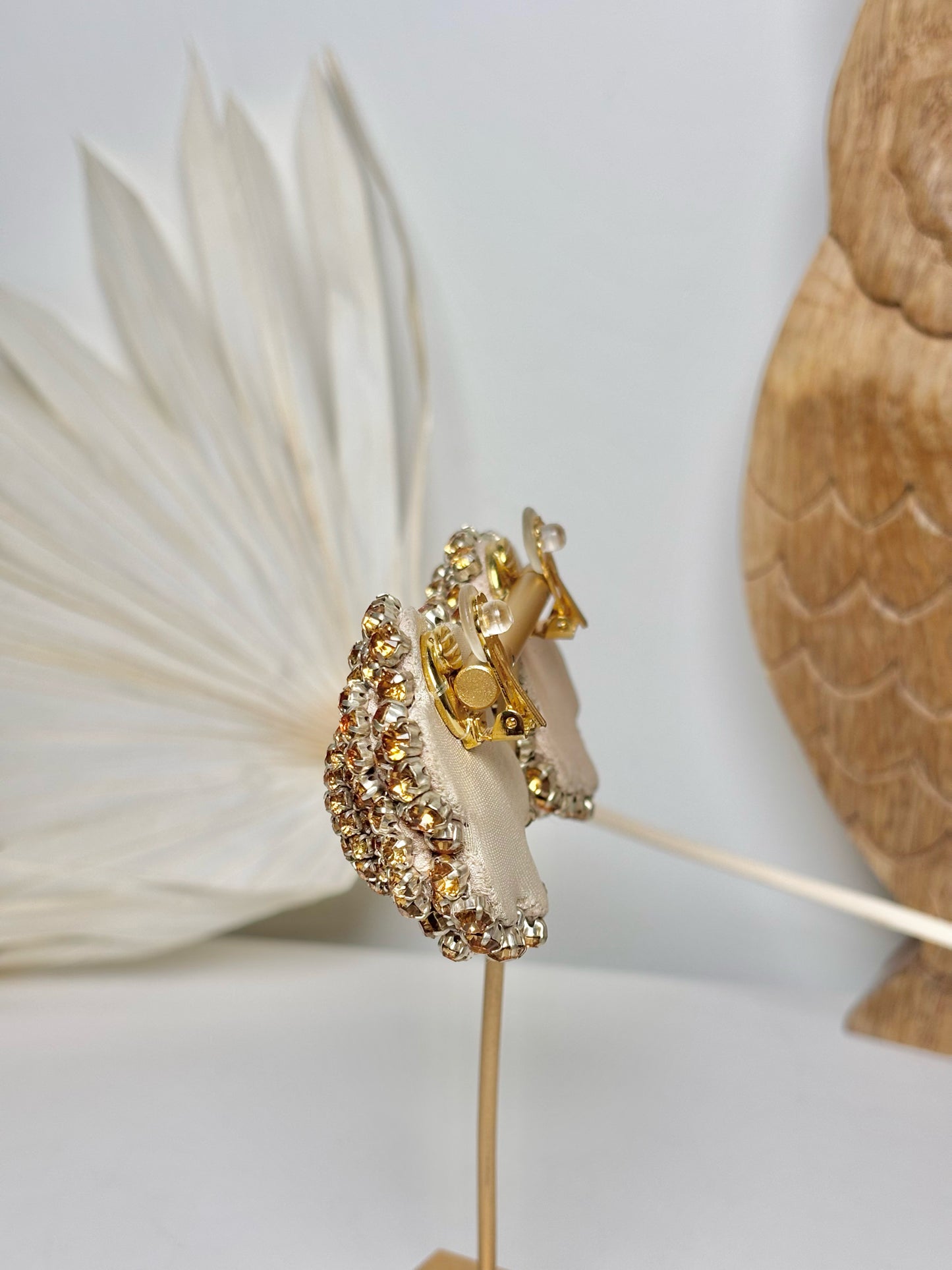 Rebecca de Ravenel Semi-Precious Gold-plated Clip-on Earrings