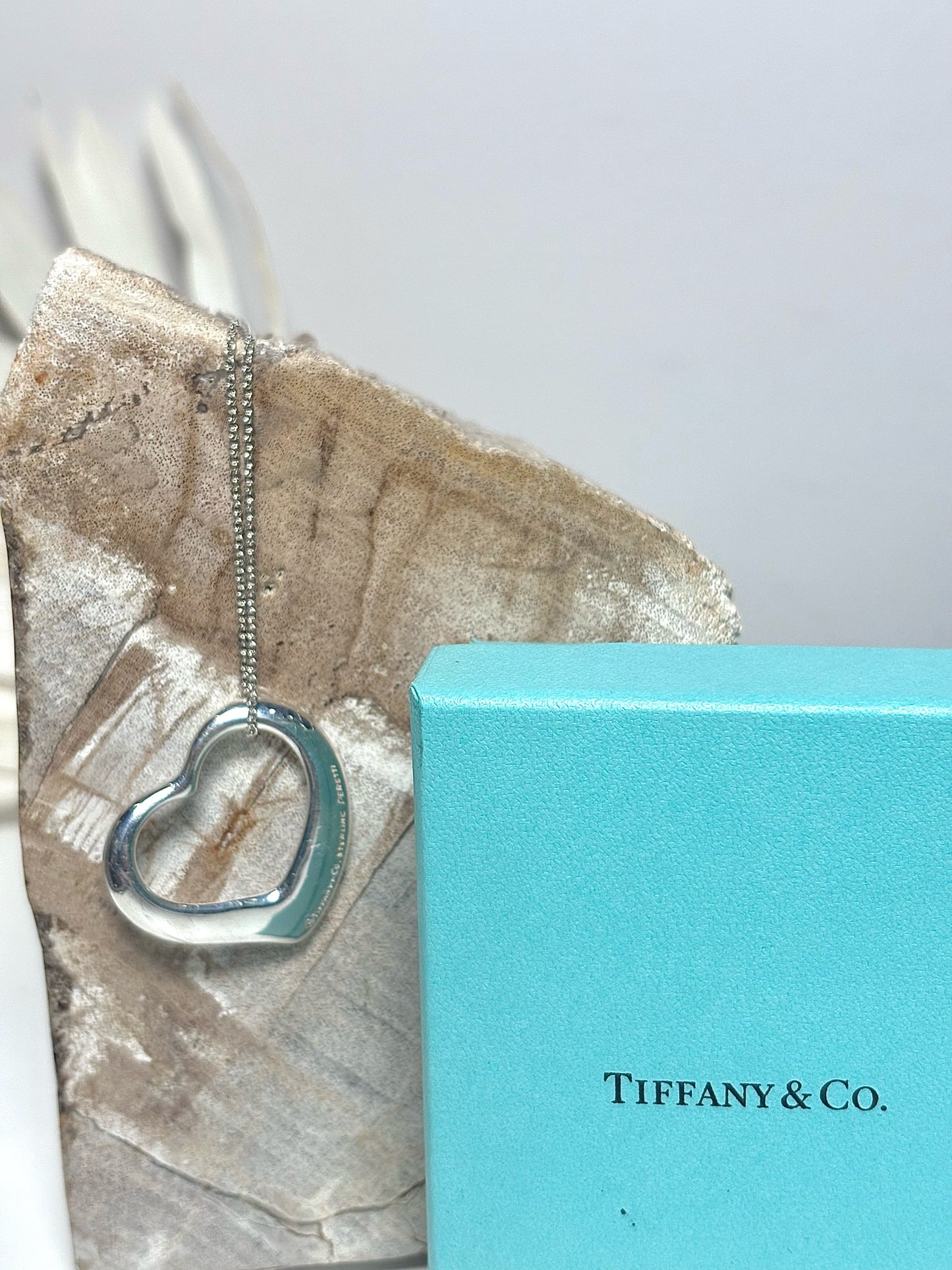 Tiffany & Co. Sterling Silver Pre-owned Open Heart Necklace