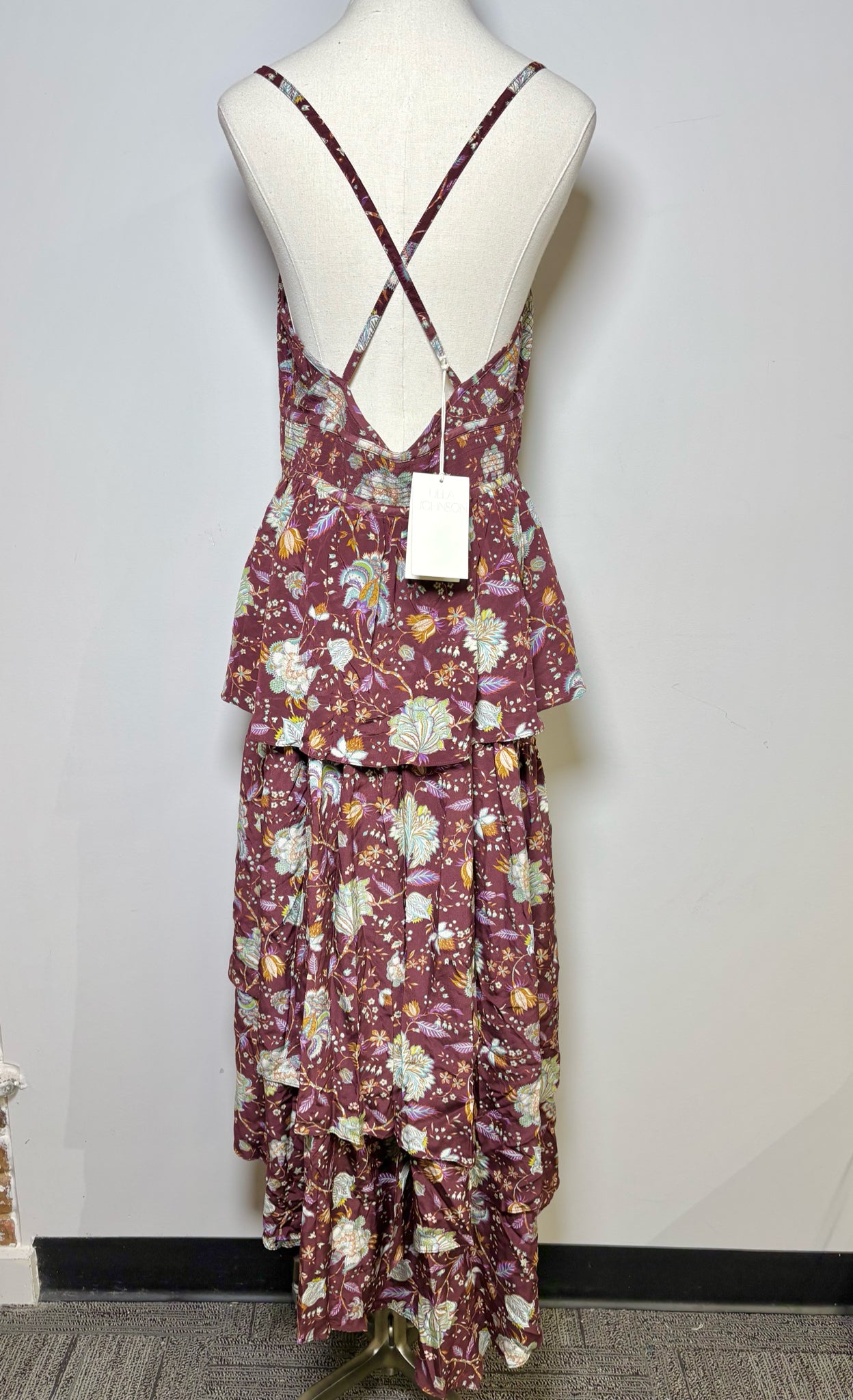 Women Size 10 Ulla Johnson Brown Floral Silk Dress