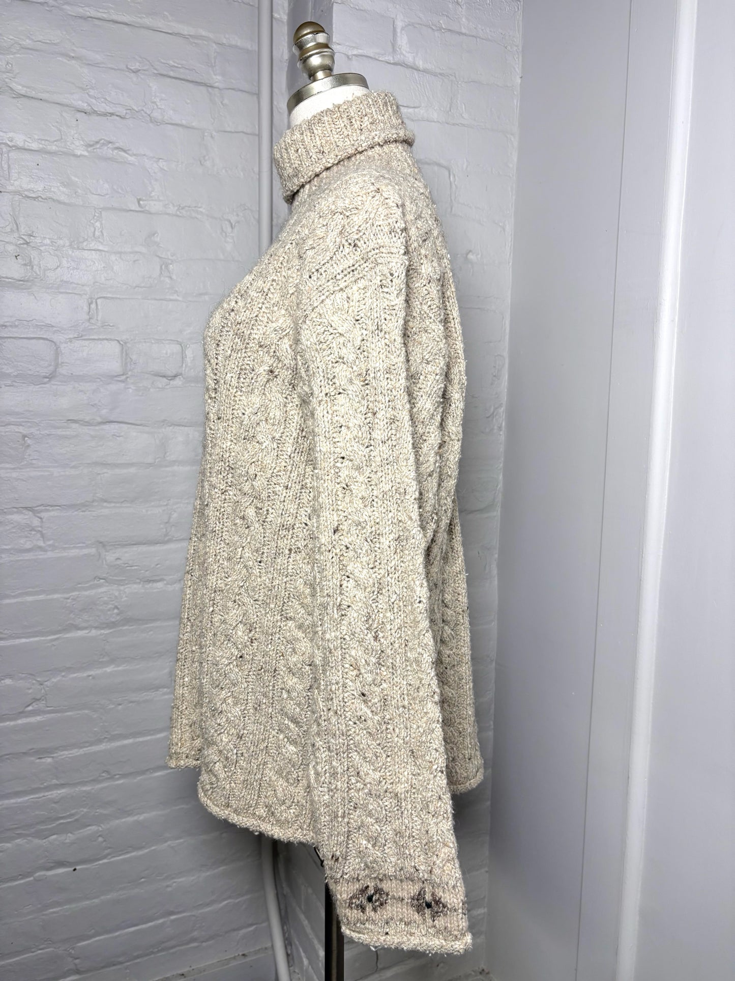 Women Size M Polo by Ralph Lauren Khaki Solid Wool, Silk Sweater