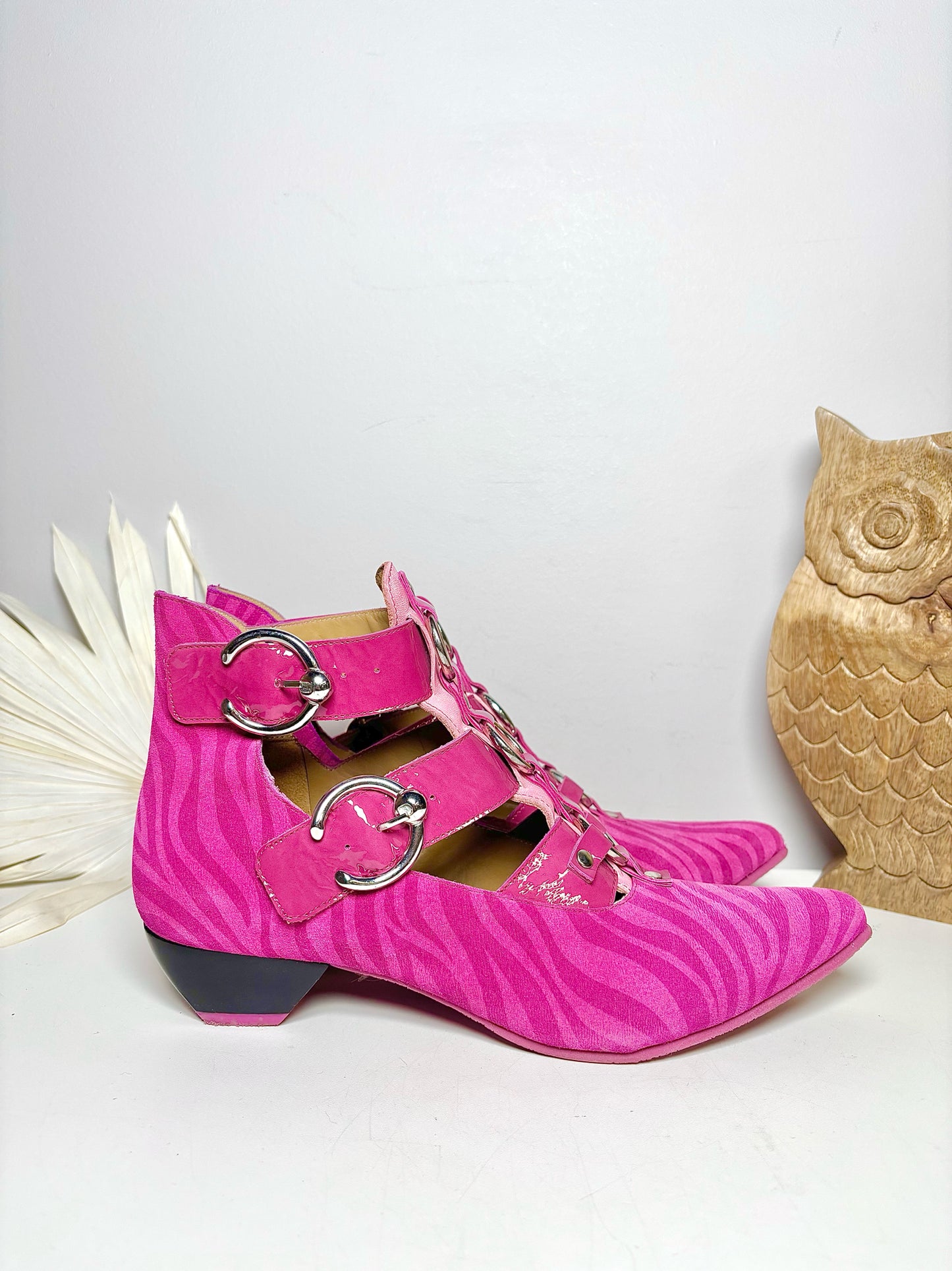 W Shoe Size 9 John Fluevog Pink Suede Boots