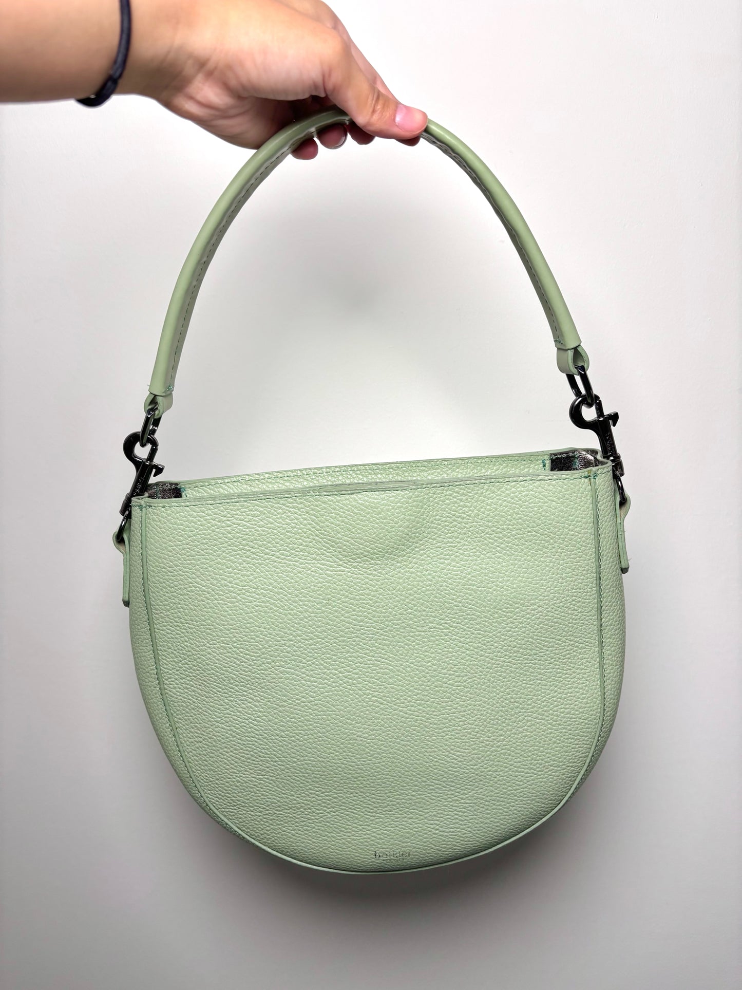 Botkier New York Solid Leather Pistachio Green Saddle Bag