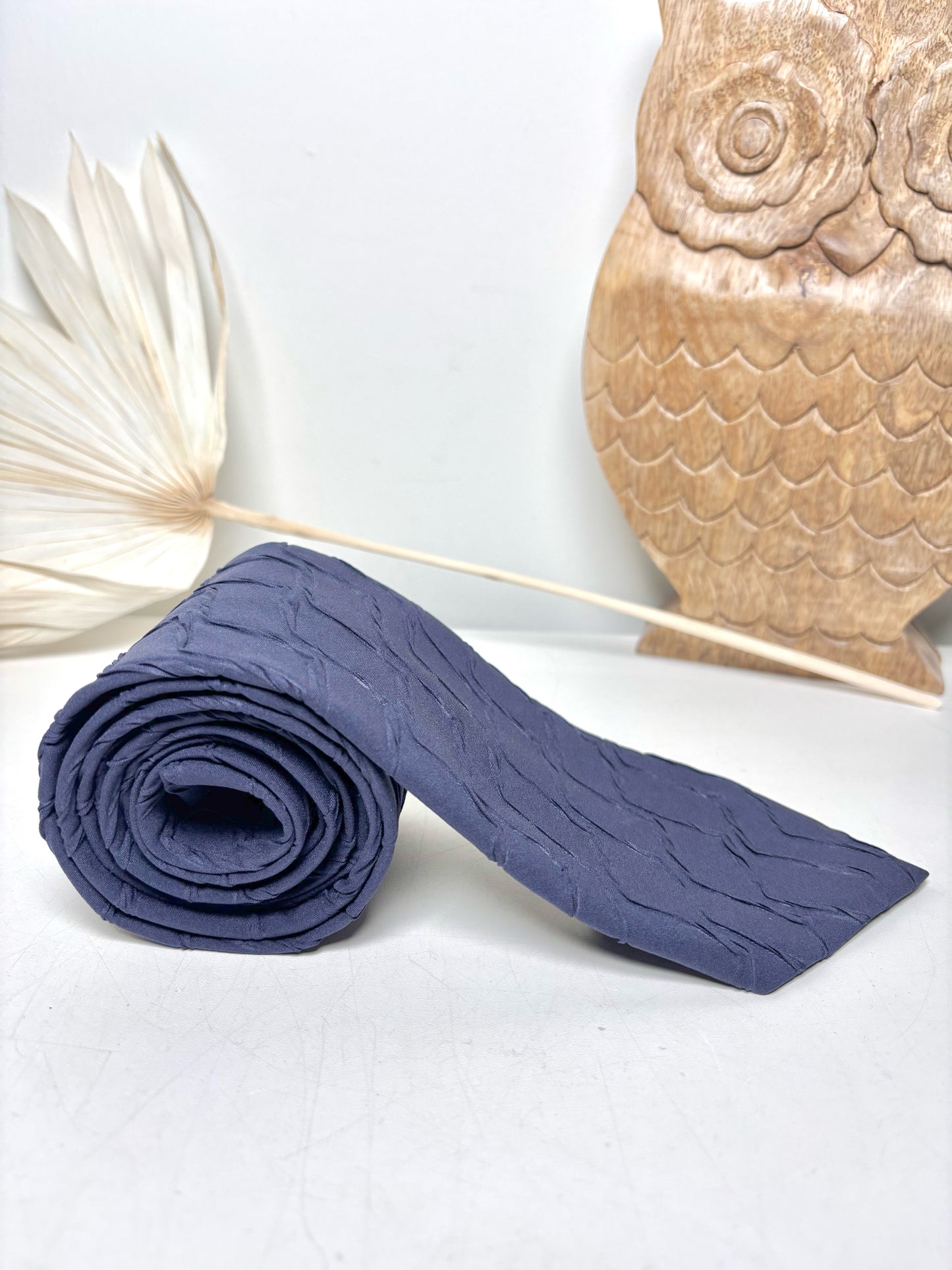 Issey Miyake Navy Polyester Solid & Textured Men's Tie