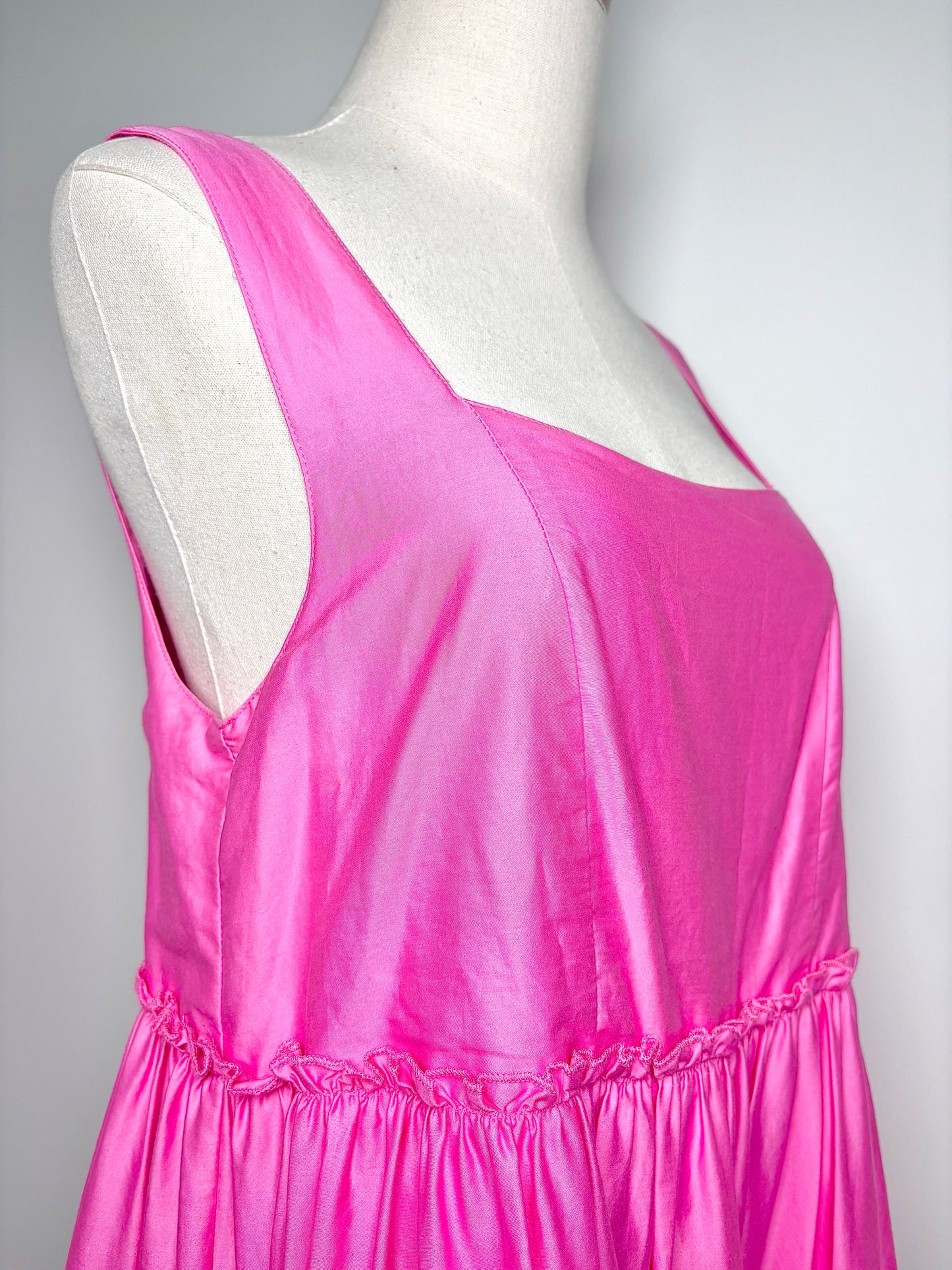 Women Size S Aureta Pink Solid Pure Cotton Dress