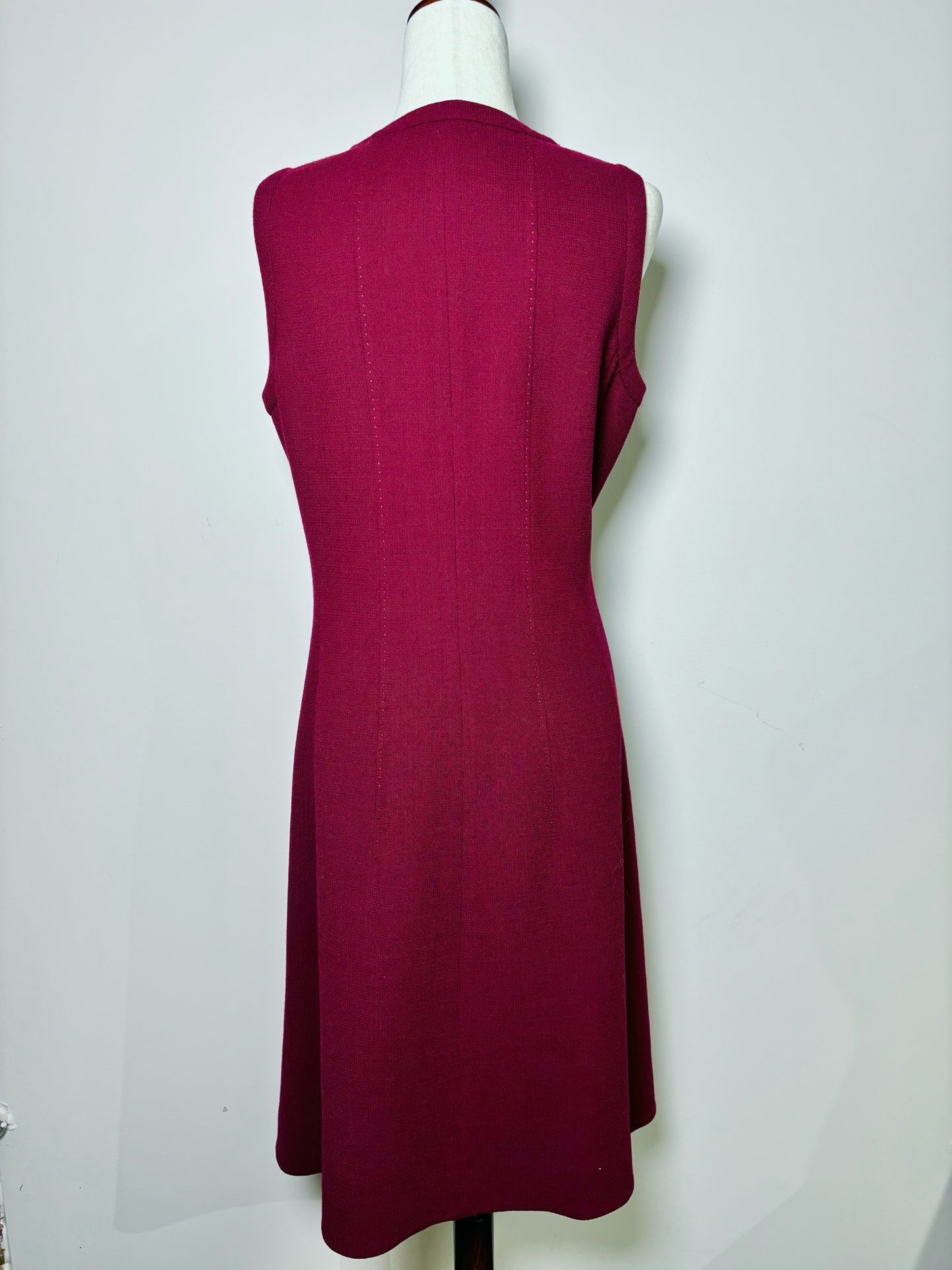 Women Size 10 Lafayette 148 Burgundy Solid Wool Dress