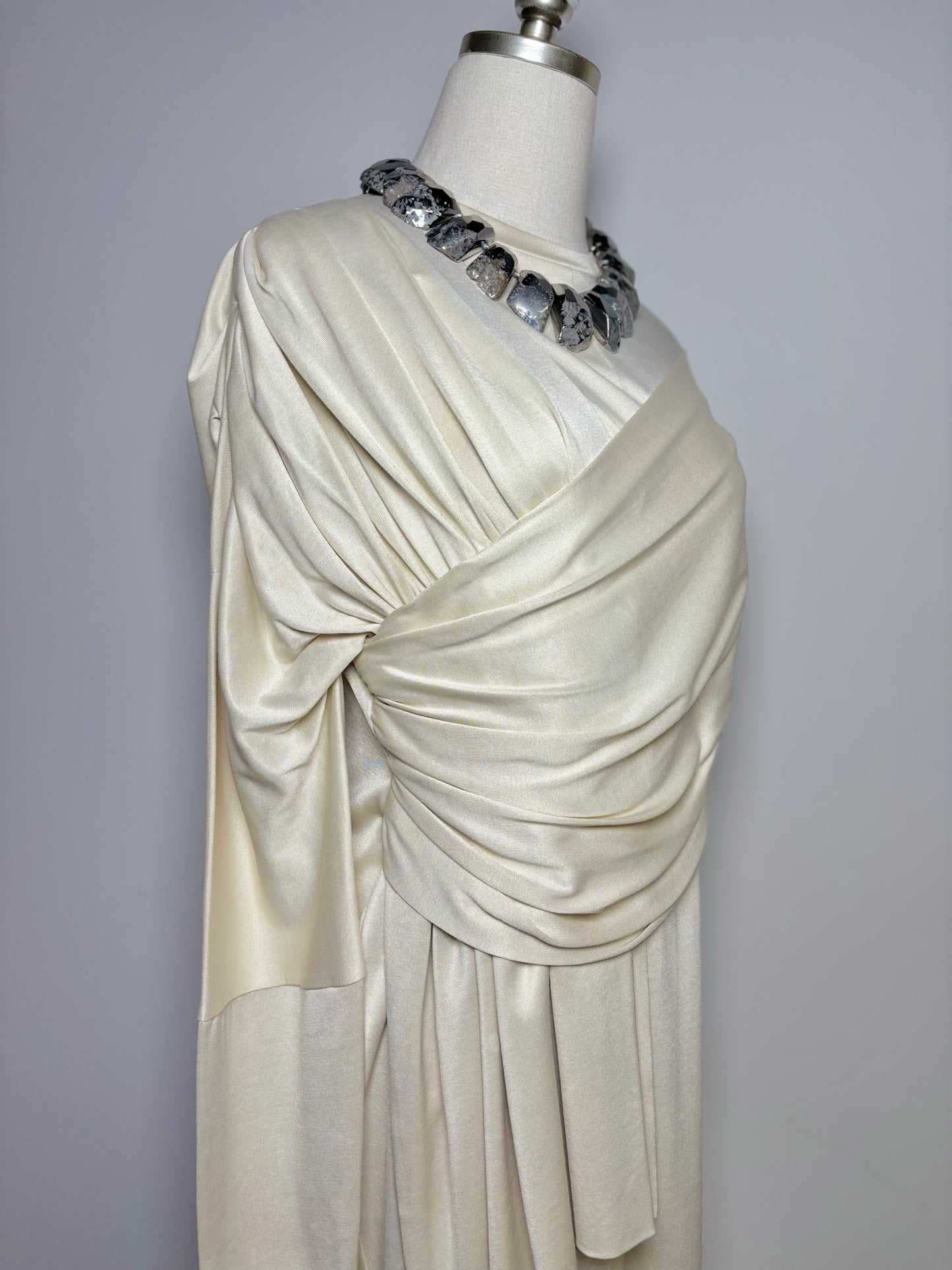 Women Size M Boulet Cream Solid Tessuto Dress