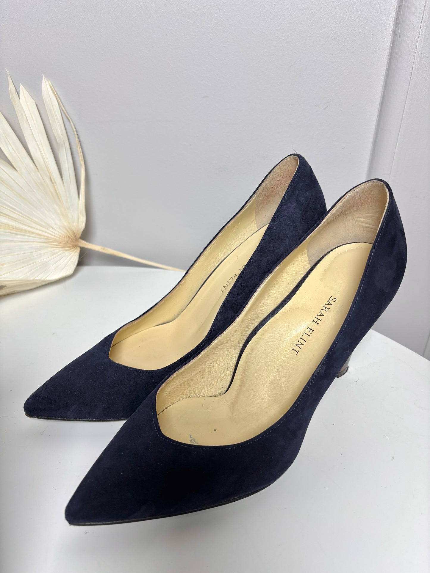 W Shoe Size 40.5 (10.5 US) Sarah Flint Navy Blue Suede Heels