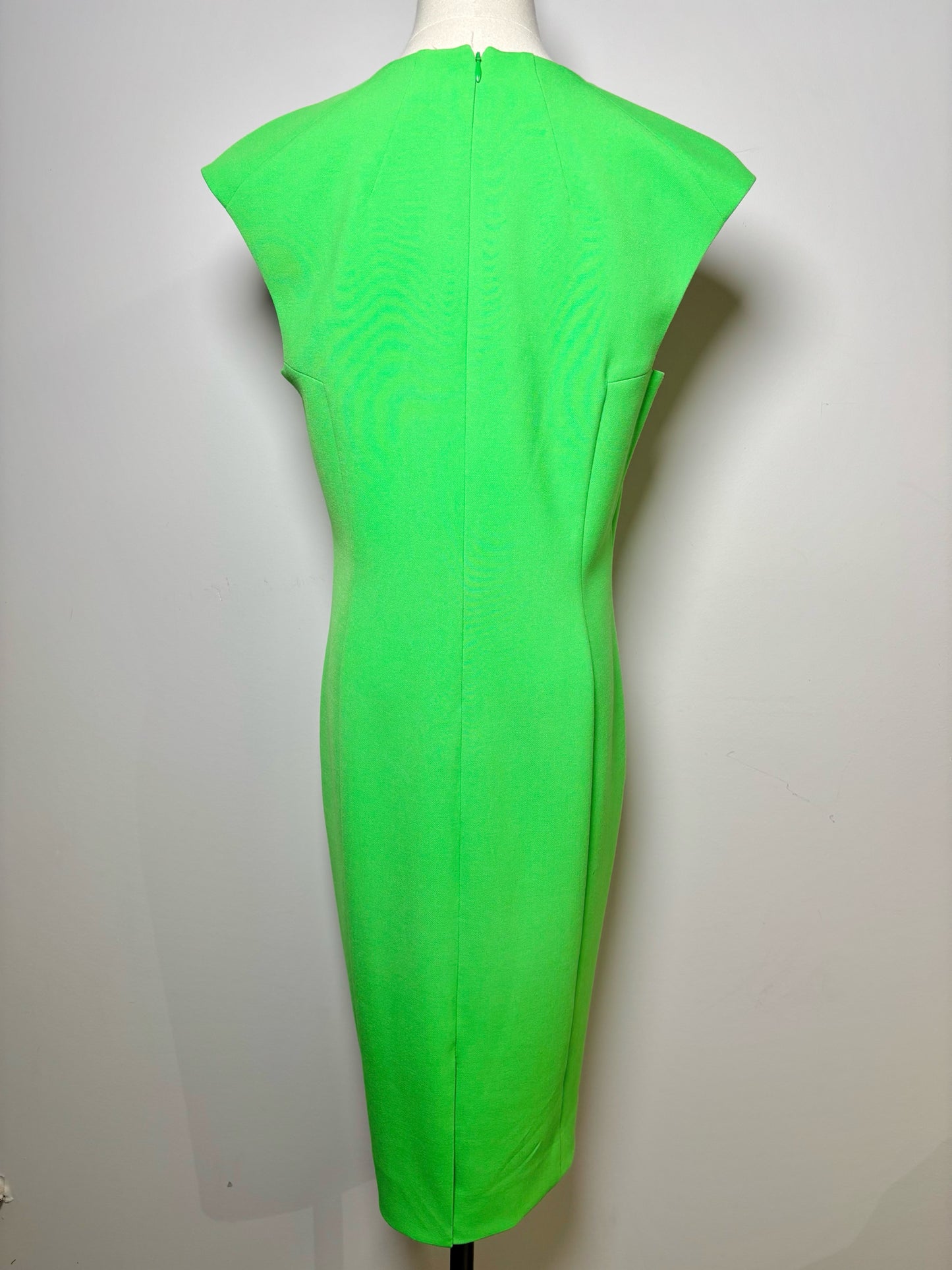 Women Size L Carlisle Lime Green Sheath Sleeveless Executive Dress