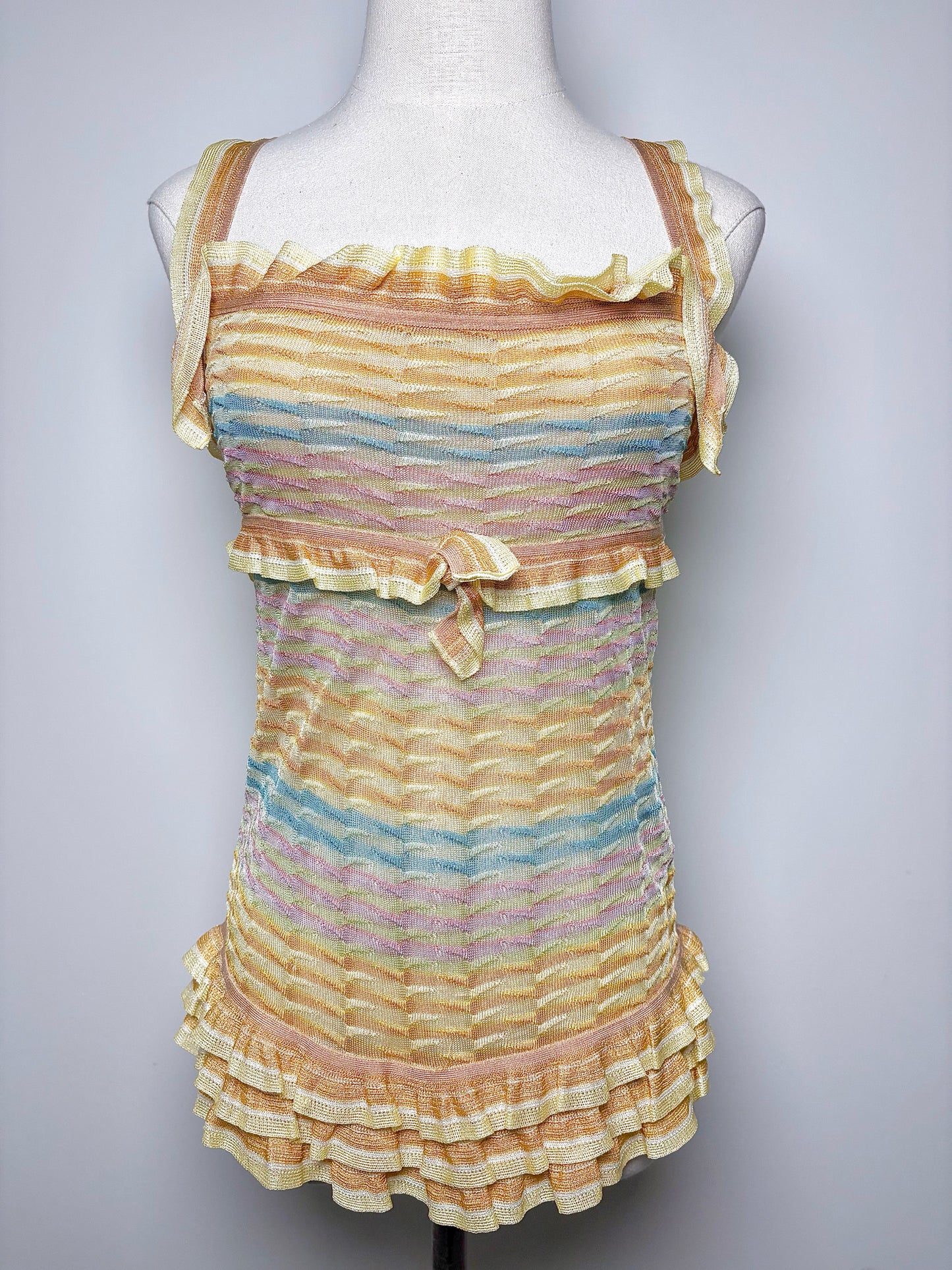 Women Size 40 Missoni Multi-Color Stripe Pre-owned Tank Top