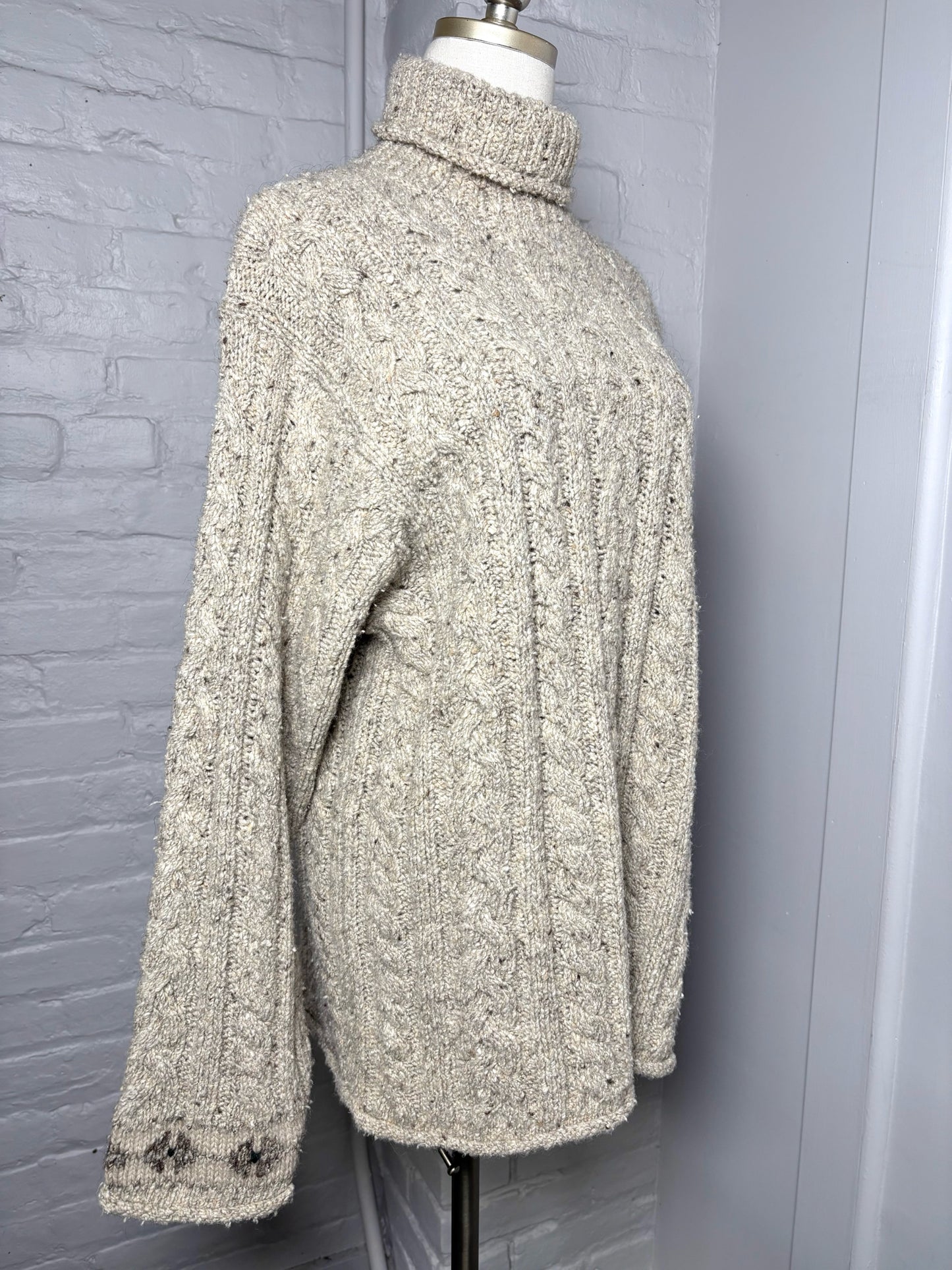 Women Size M Polo by Ralph Lauren Khaki Solid Wool, Silk Sweater