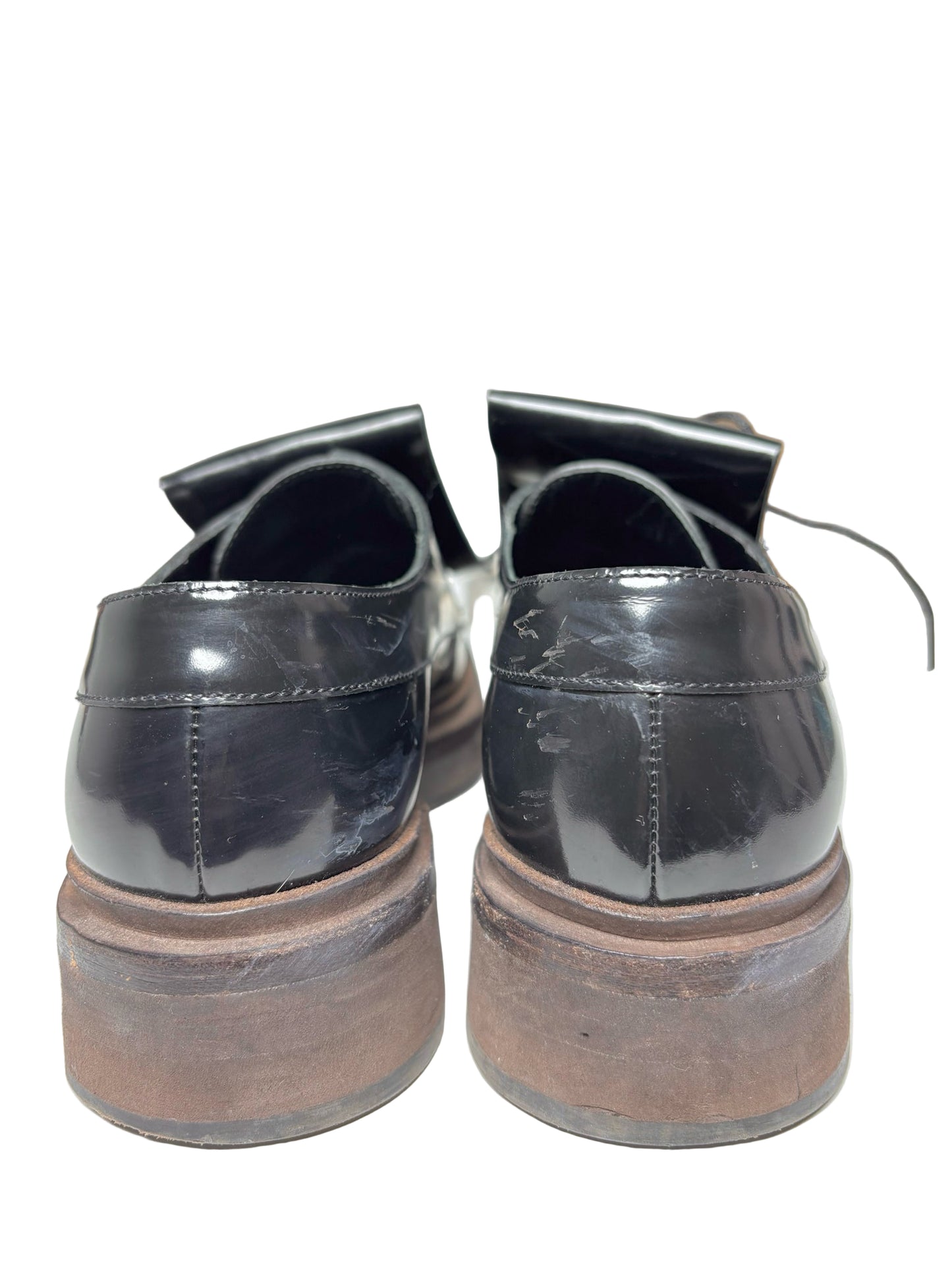 W Shoe Size 37 (6.5) Brunello Cucinelli Black Leather Cowhide Loafers