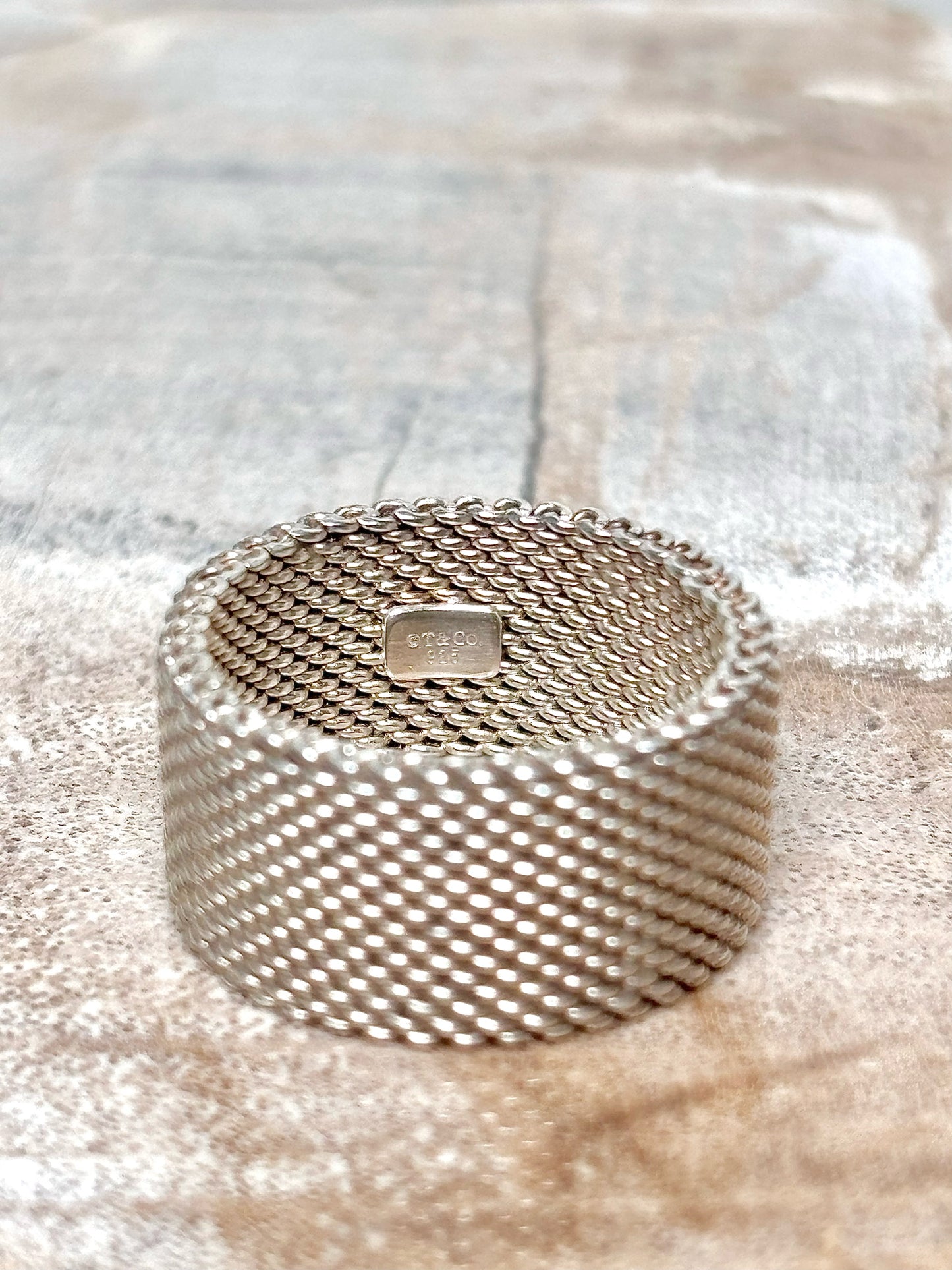 Sterling Silver Tiffany & Co. Somerset Firm Sz 6 Mesh Ring