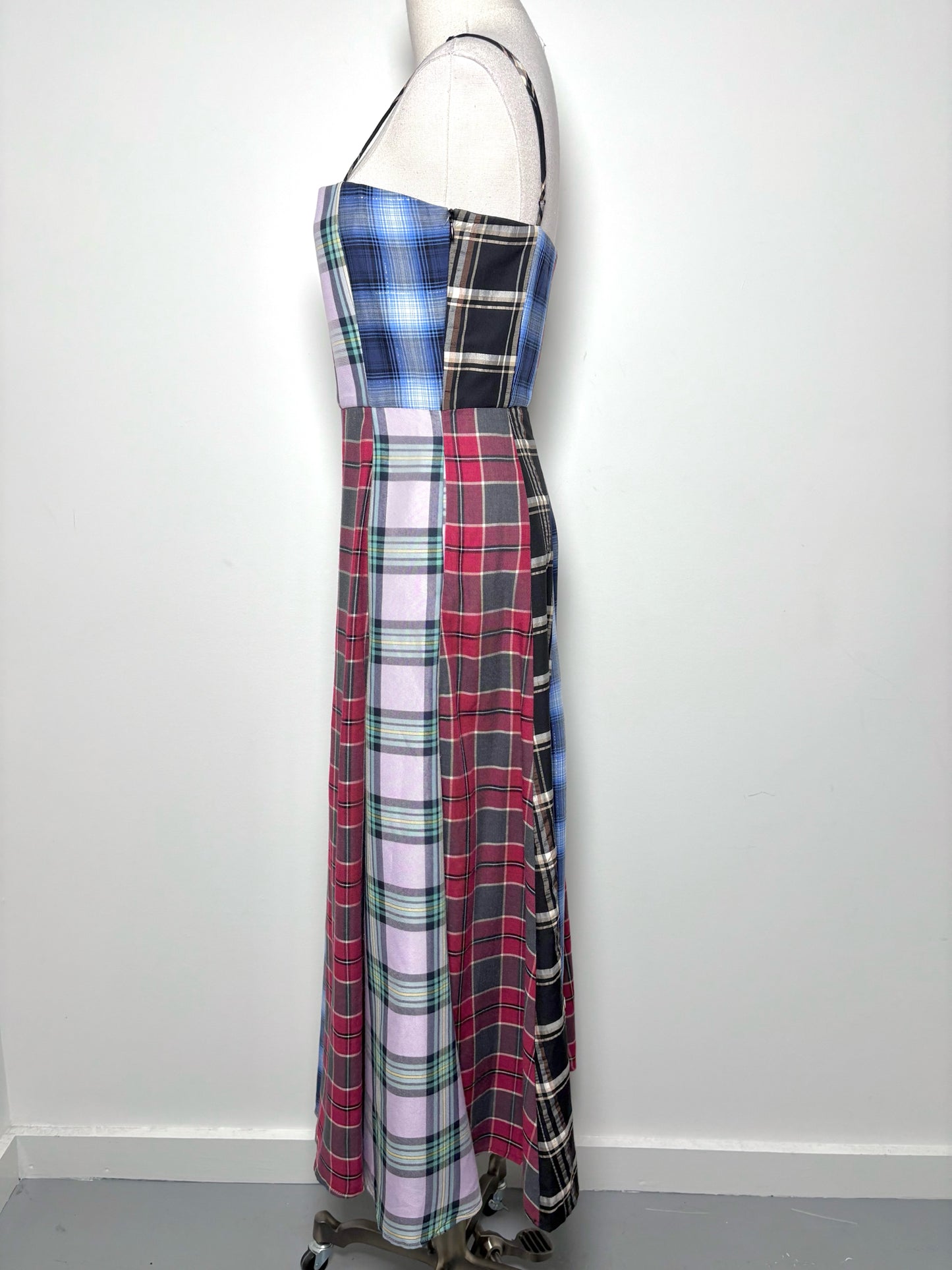Women Size 4 Autumn Adeigbo Red, blue, pink, black, brown Plaid Cotton Dress