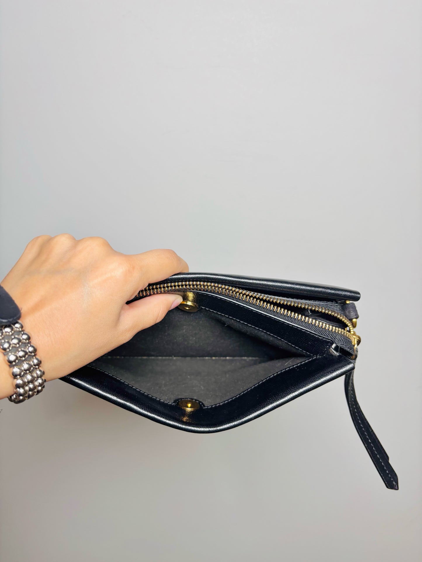 Givenchy Solid Leather Black Goatskin 3 Crossbody Purse