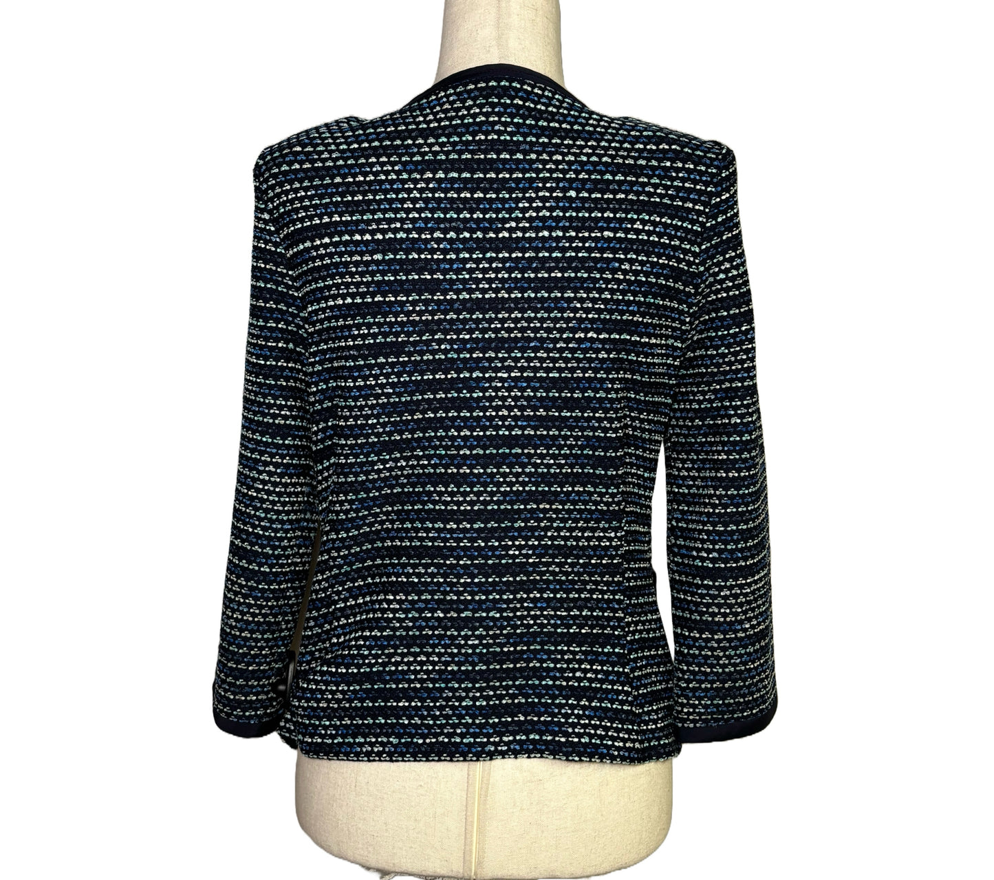 Women Size 8 St. John Multi-Color Geometric Wool Jacket