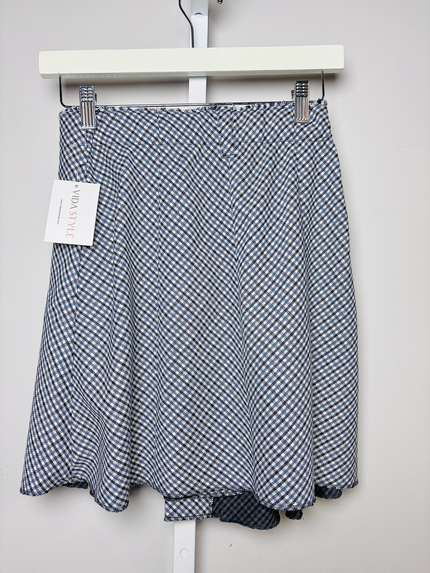 Women Size XS Maje Blue Houndstooth Skirt