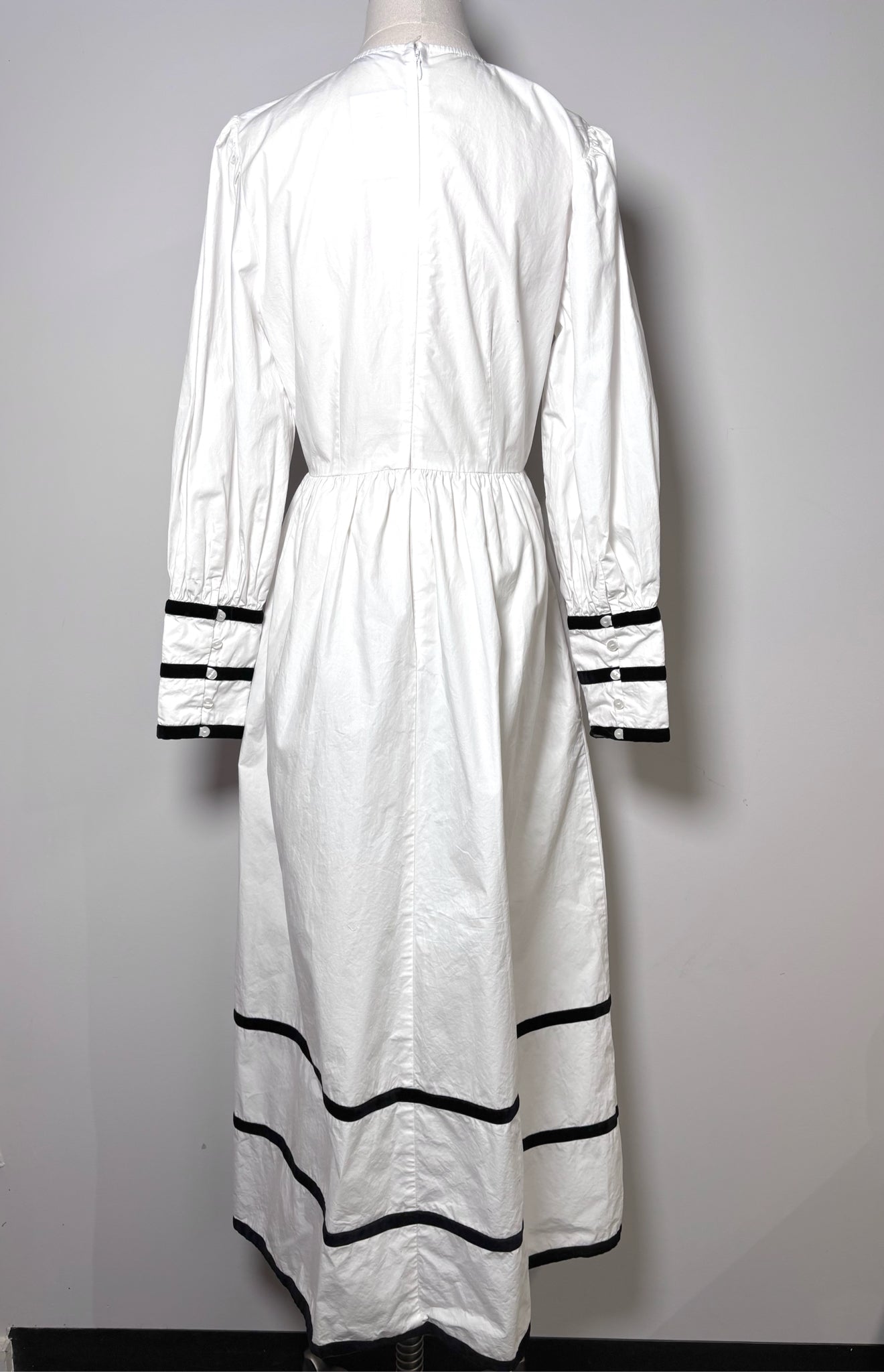 Women Size 10 batsheva White Solid Cotton Dress