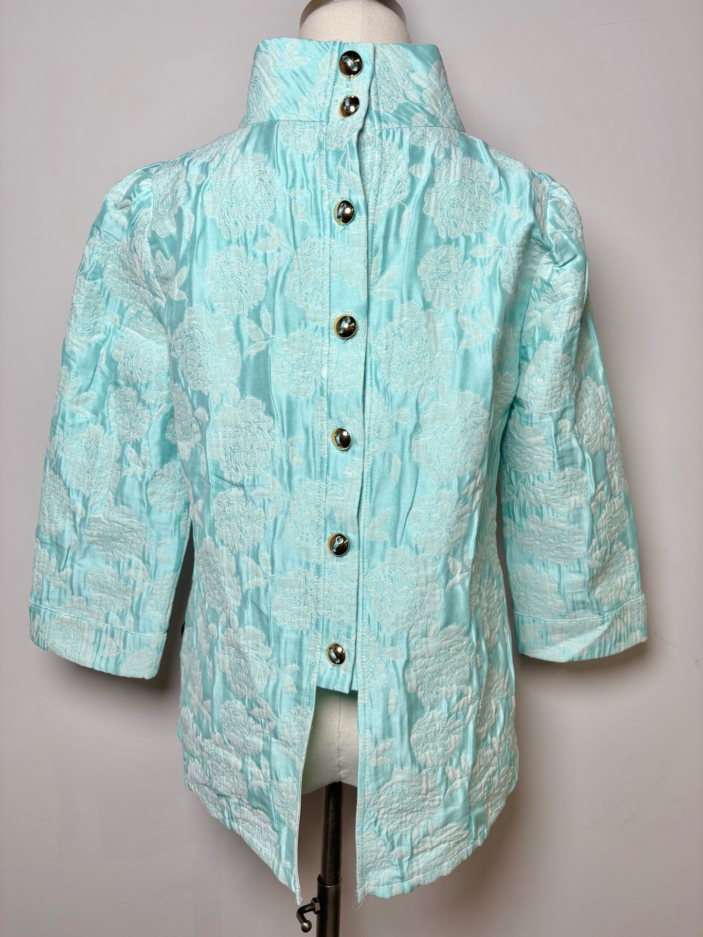 Women Size S Buru Blue Floral Top