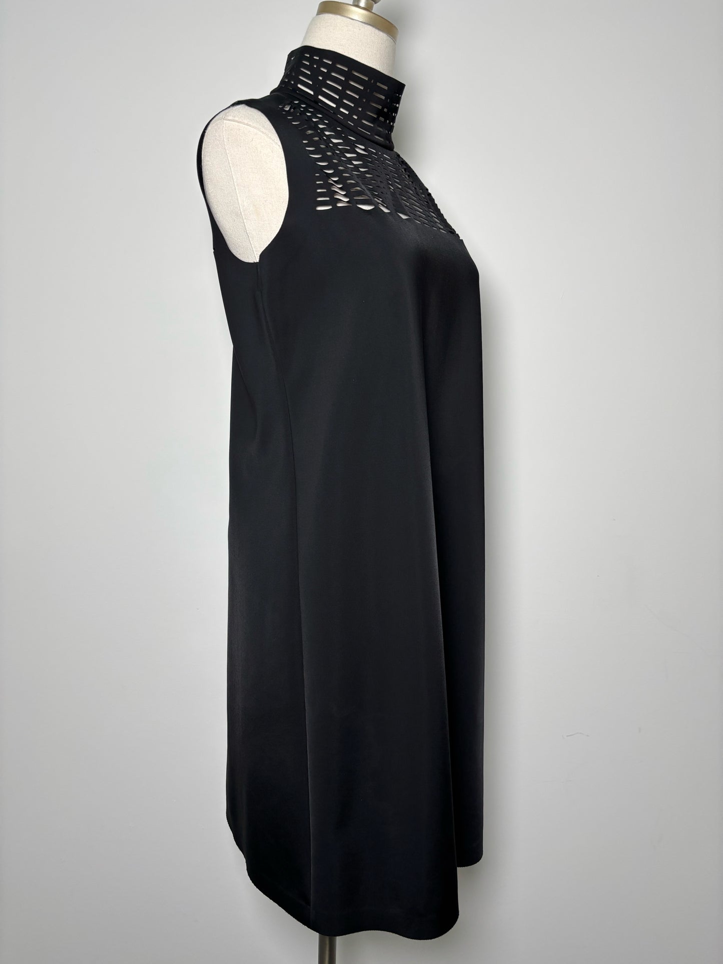 Women Size P Lafayette 148 Black Solid Polyamide Dress
