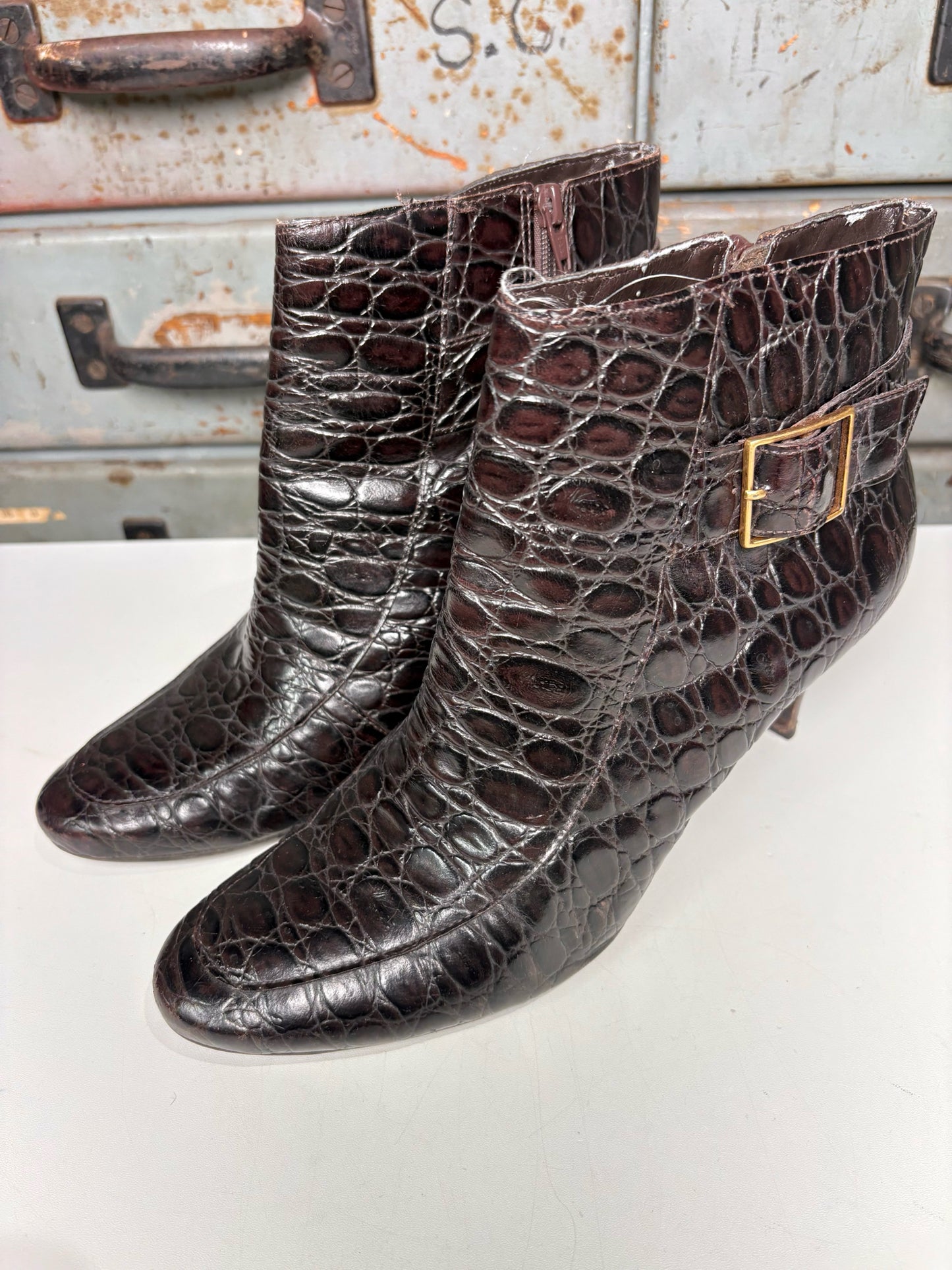 W Shoe Size 9 Talbots Chocolate Brown Leather Boots