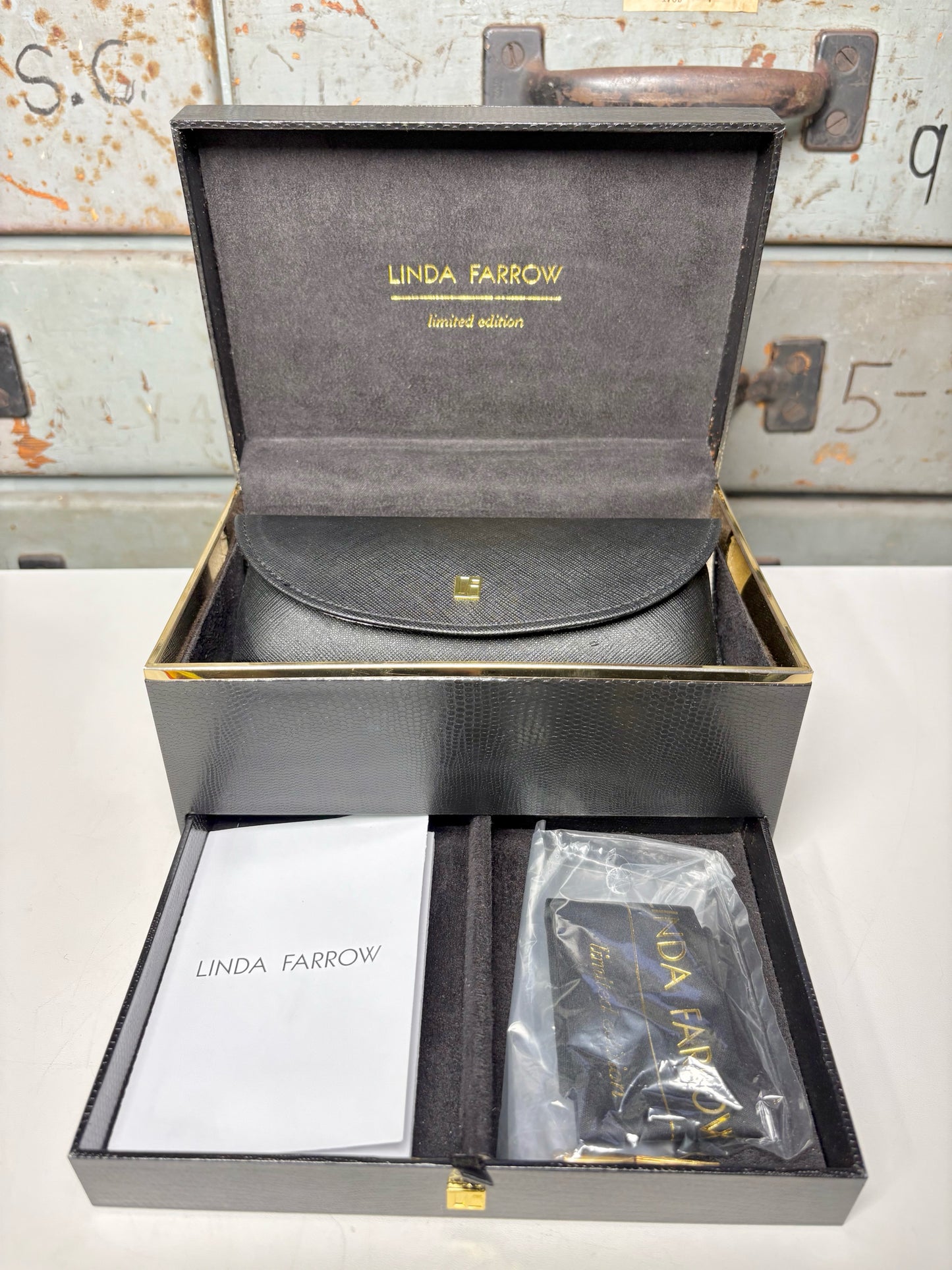 18k White Gold-Plated Linda Farrow White Gold Sunglasses