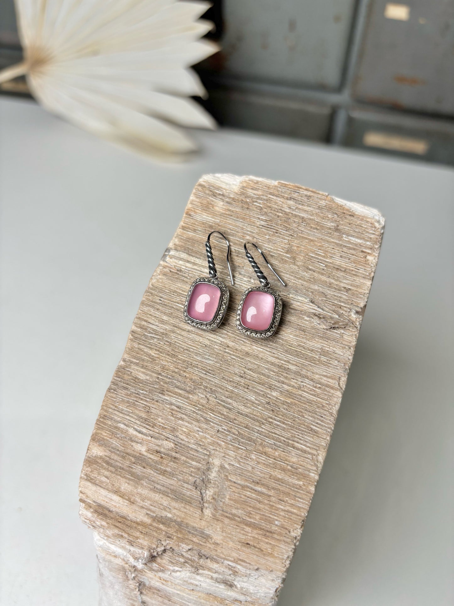 David Yurman Mother of Pearl, Pave' Diamonds Sterling Silver Earrings