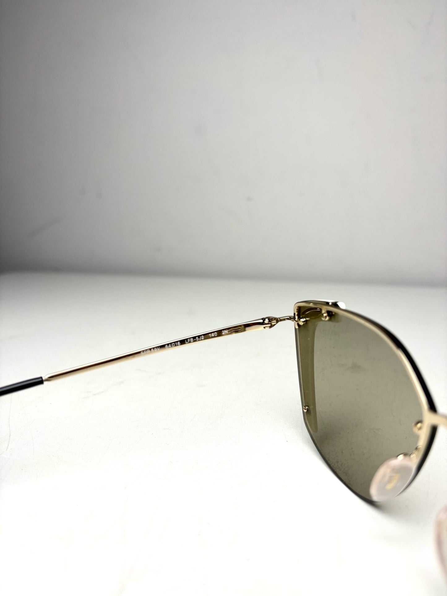 Women's Prada Absolute Ornate PR 59VS Black & Gold Pre-Owned Oversized Sunglasses