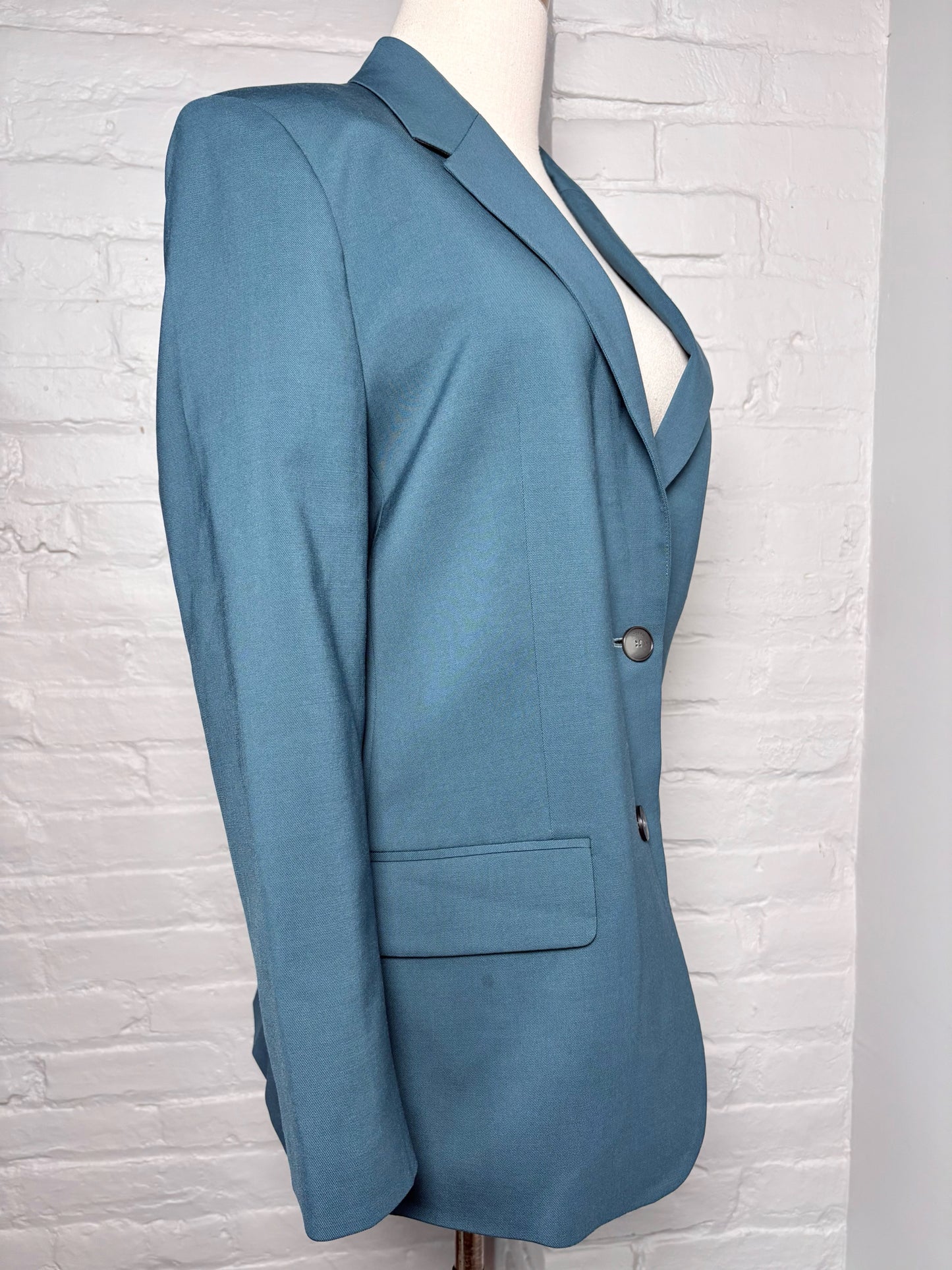 Women Size 42 Joseph Teal Solid Blazer