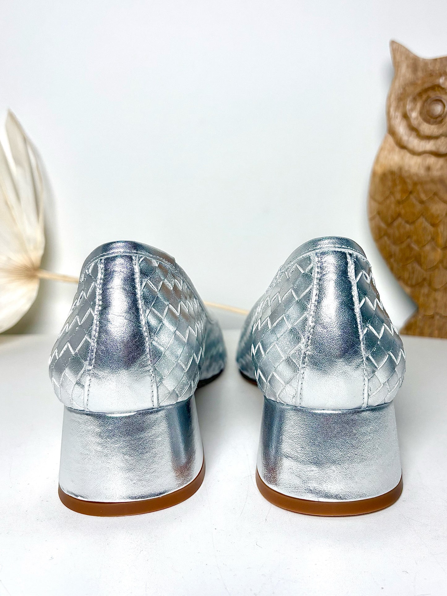 W Shoe Size 9.5 Freda Salvador Silver Leather Calf NWT Heels