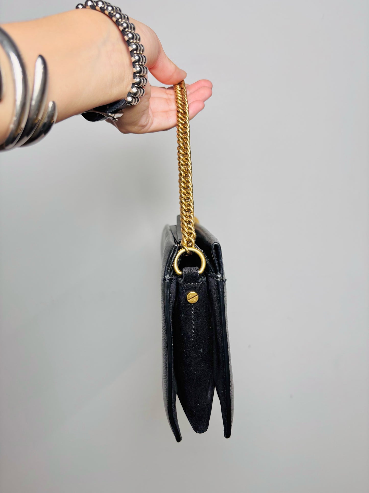 Givenchy Solid Leather Black Goatskin 3 Crossbody Purse