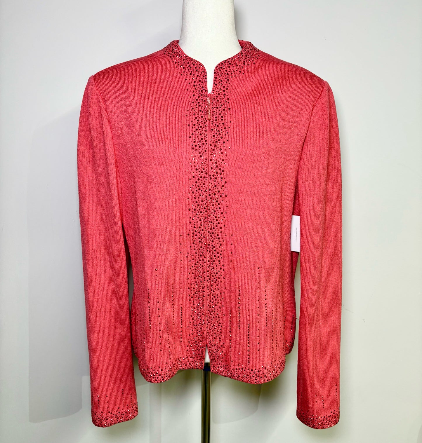 Women Size 14 St. John Red Sequins Jacket