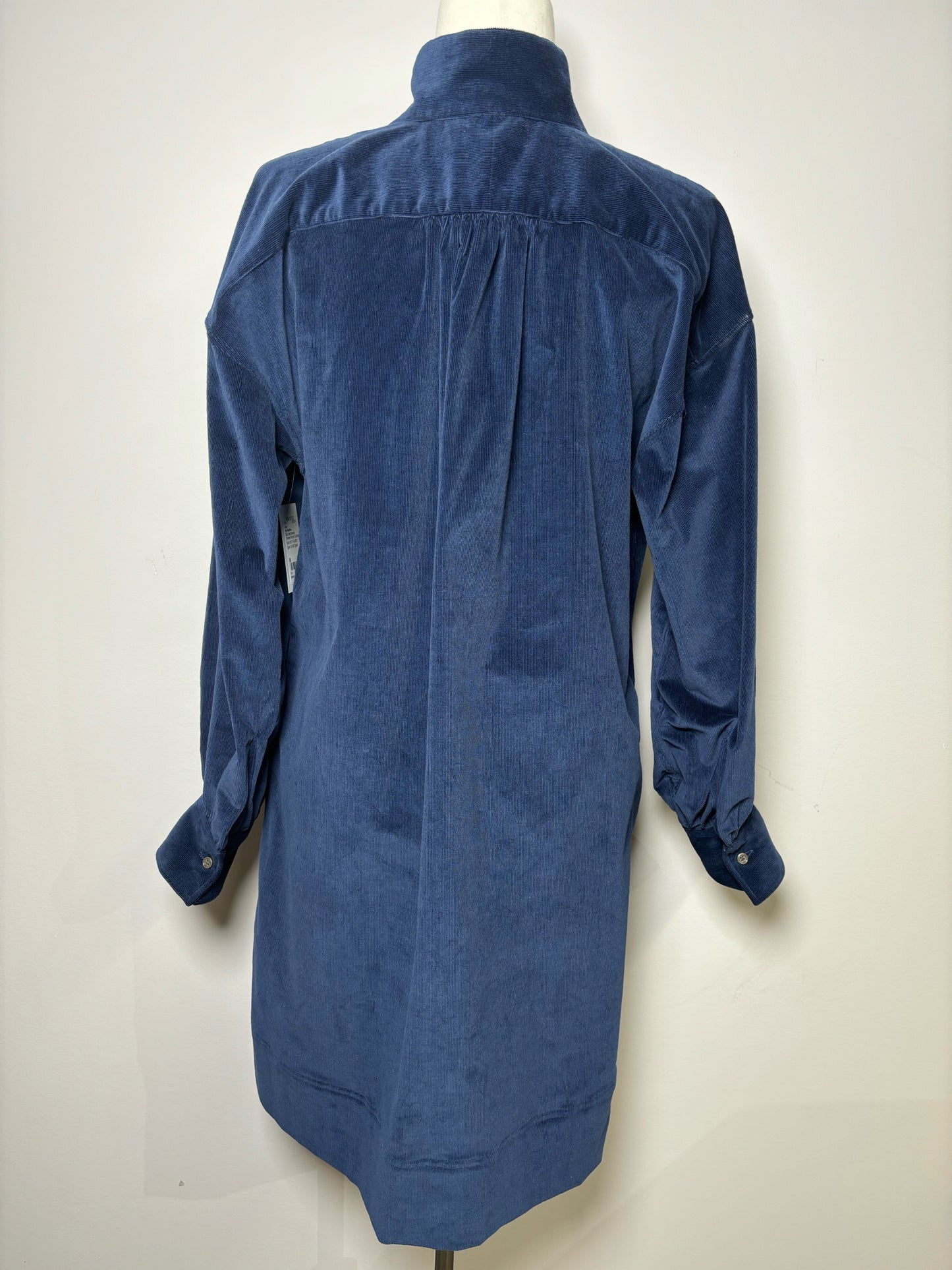 Women Size M Ann Mashburn Blue Solid Corduroy Shift Dress
