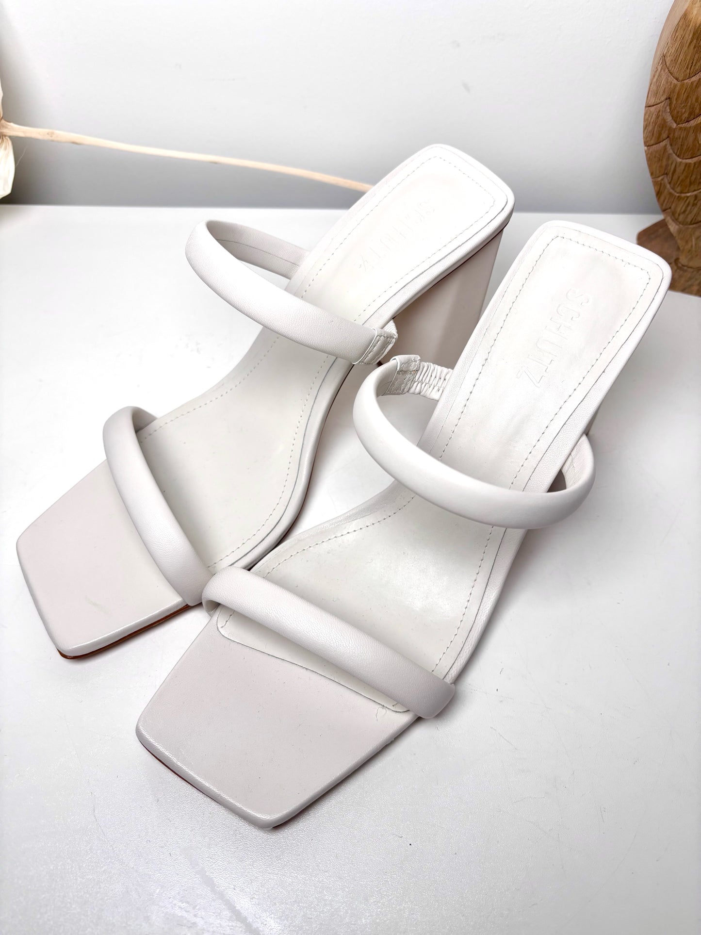 W Shoe Size 11 Schutz Bone Ully Nappa Leather NWT Heels