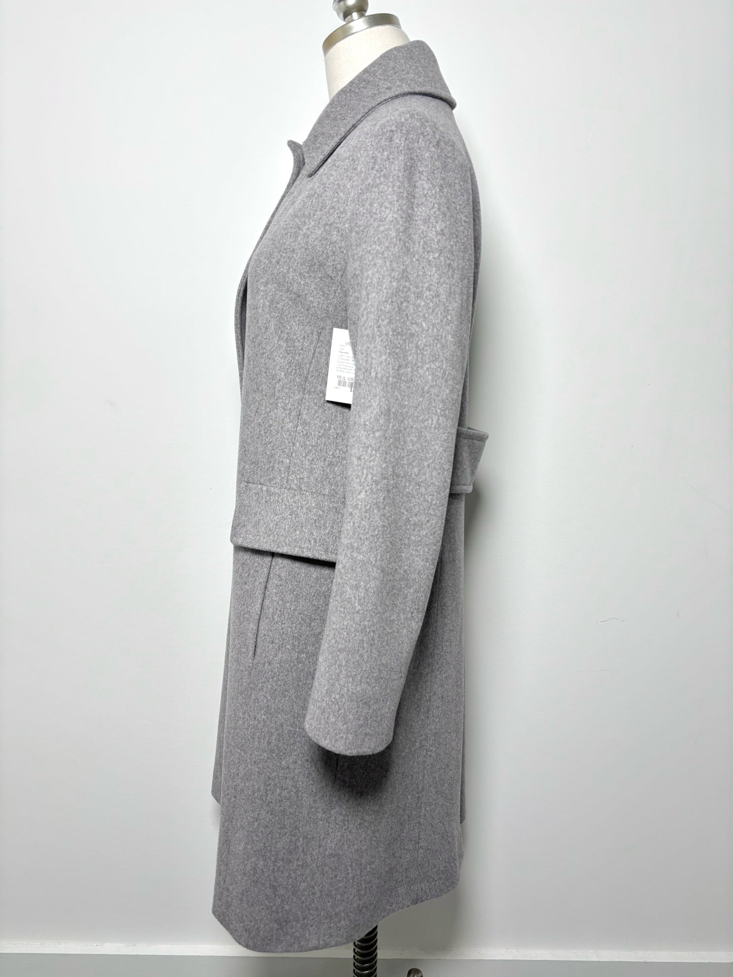 Women Size 10 (L US) Fleurette Light Gray Solid Pre-owned Coat