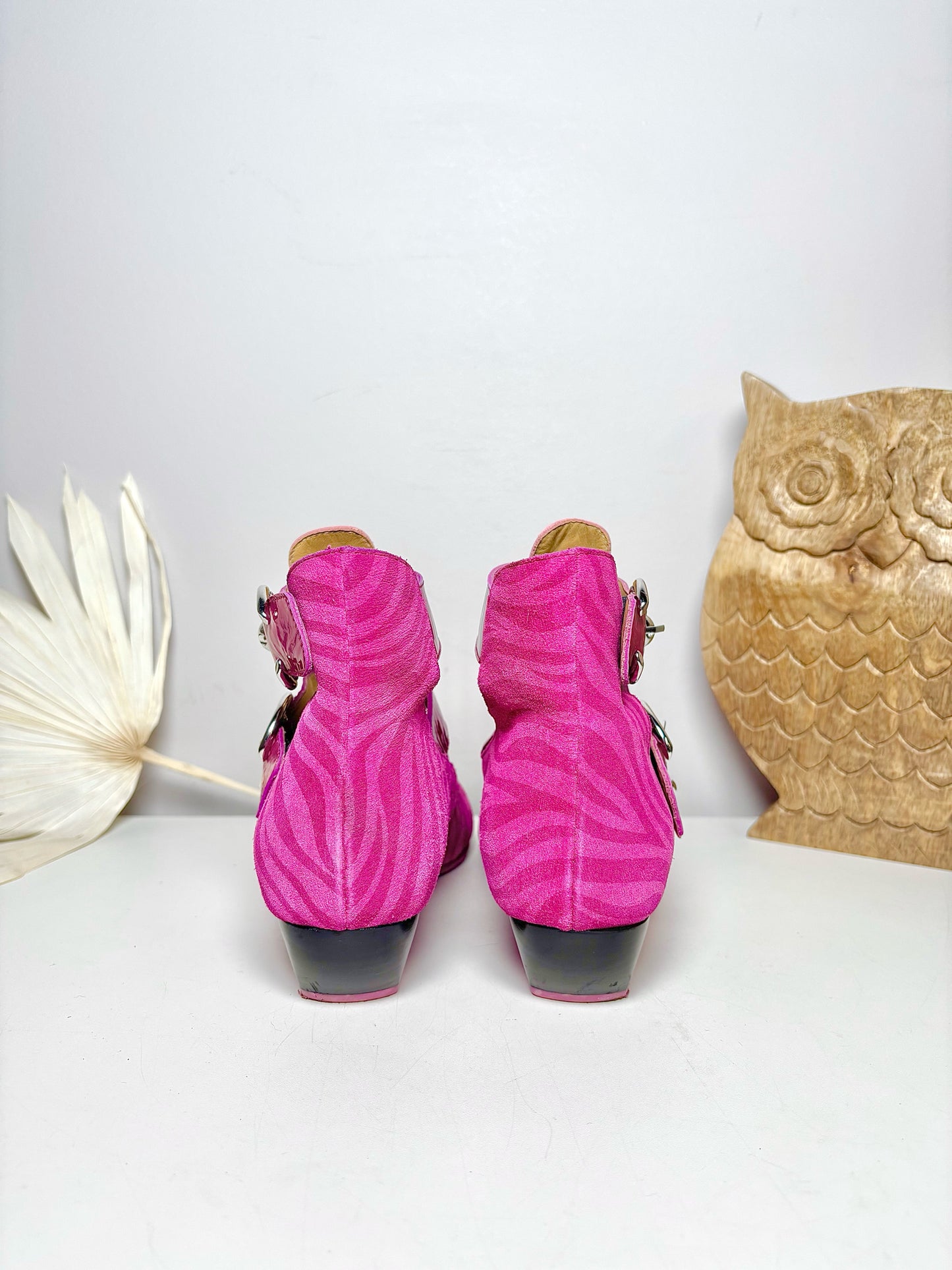 W Shoe Size 9 John Fluevog Pink Suede Boots