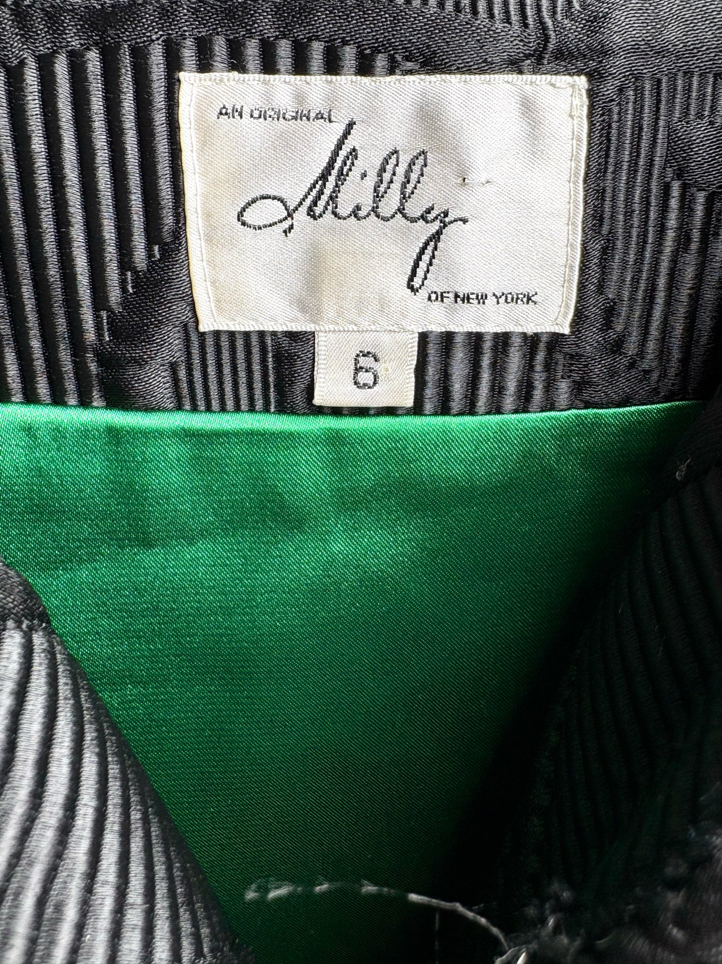 Women Size 6 Milly Black Jacquard Pre-owned Dress