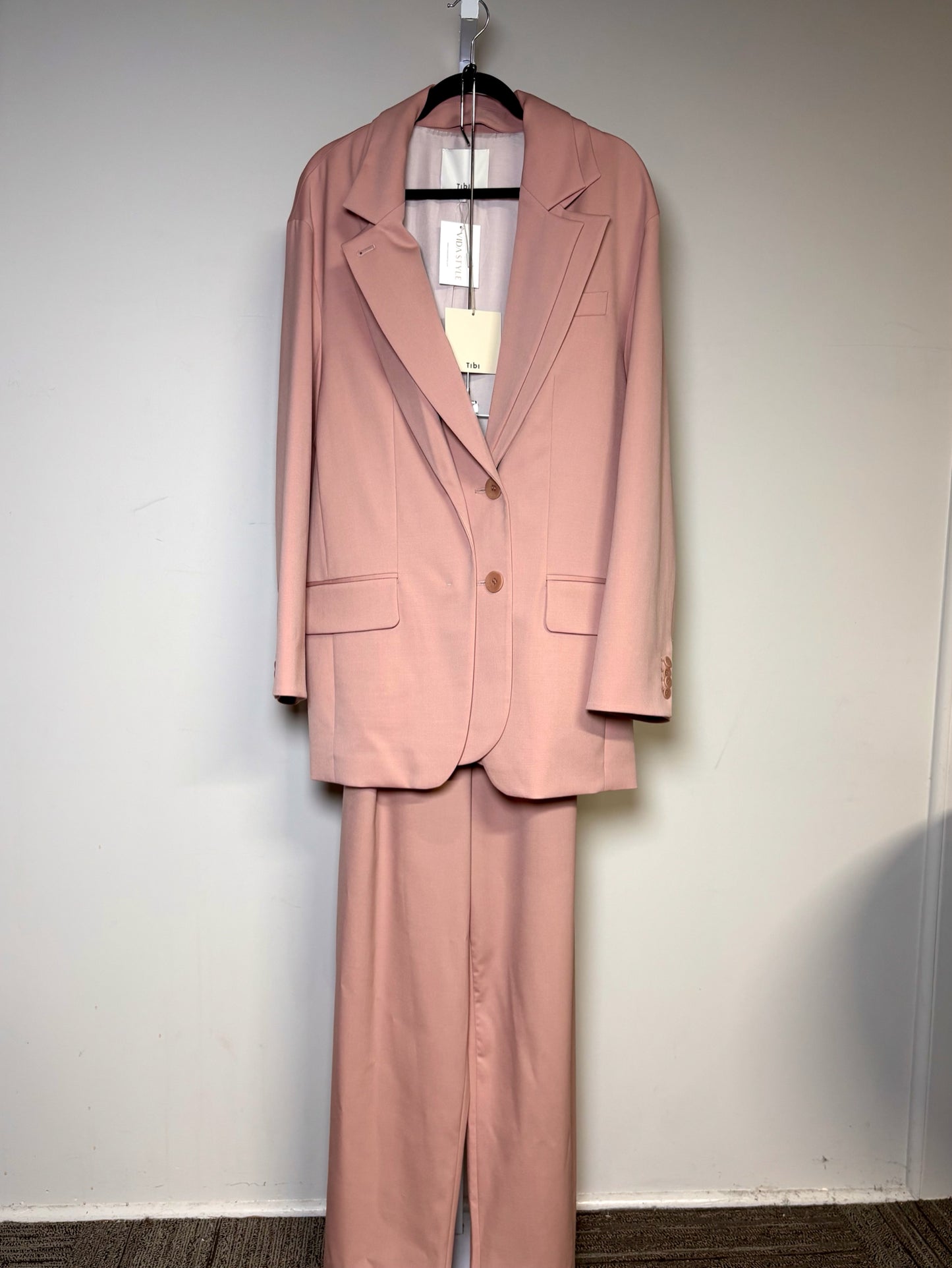 Women Size M Tibi Light Pink Liam Double Lapel Jacket/Blazer NWT Pre-owned