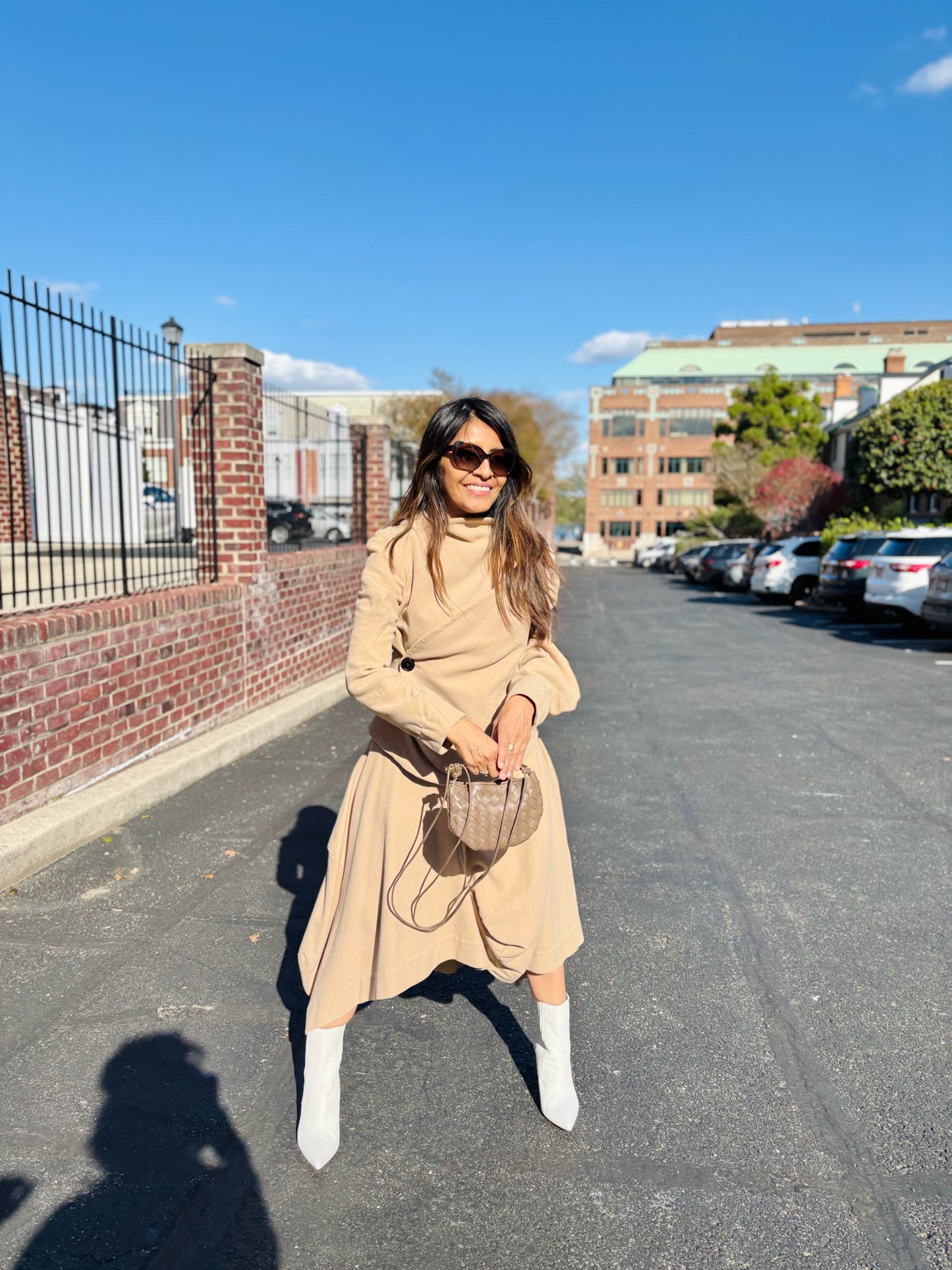 Women Size 6 Vivienne Westwood Anglomania Khaki Solid Cotton Midi Skirt