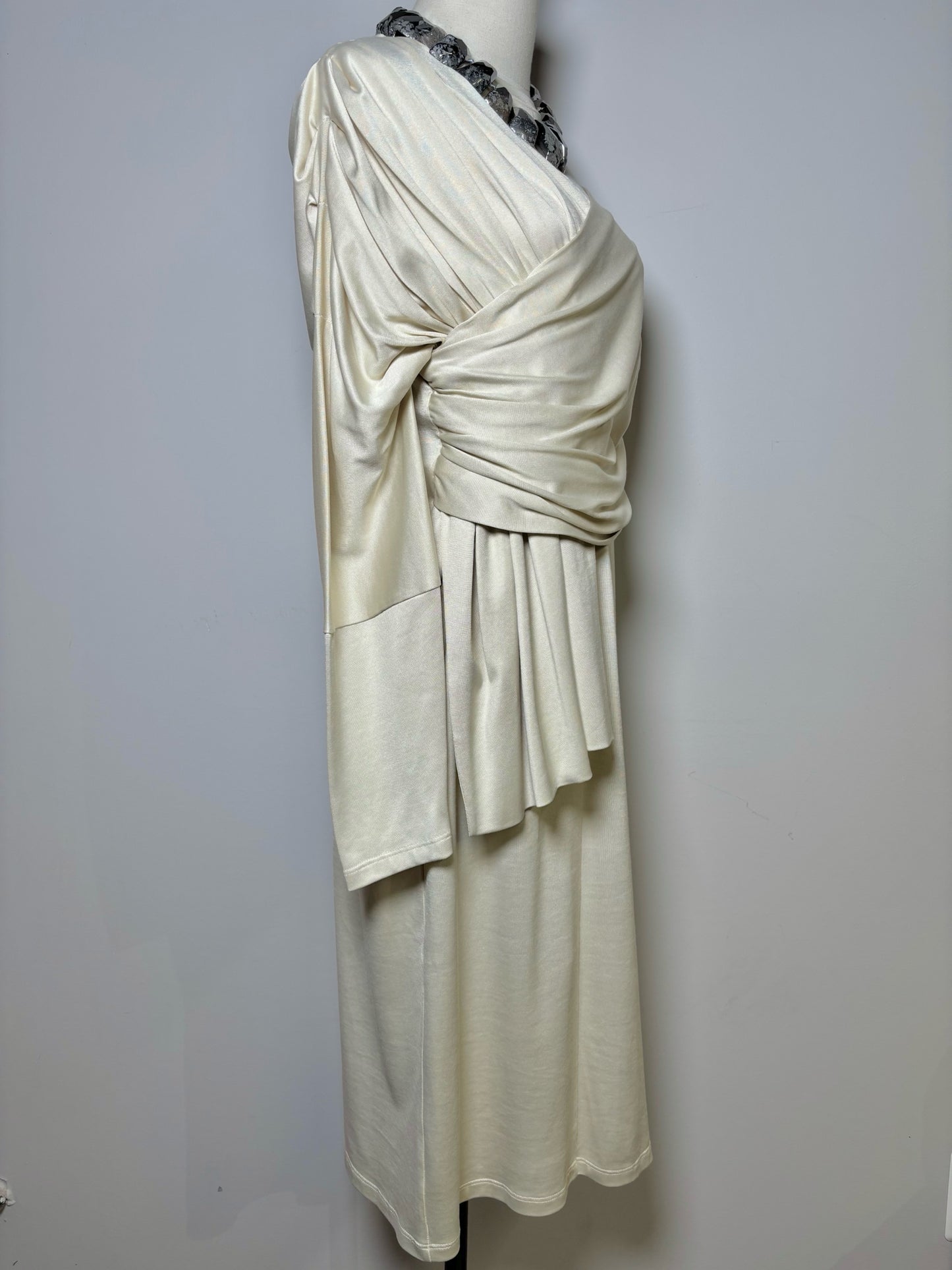 Women Size M Boulet Cream Solid Tessuto Dress