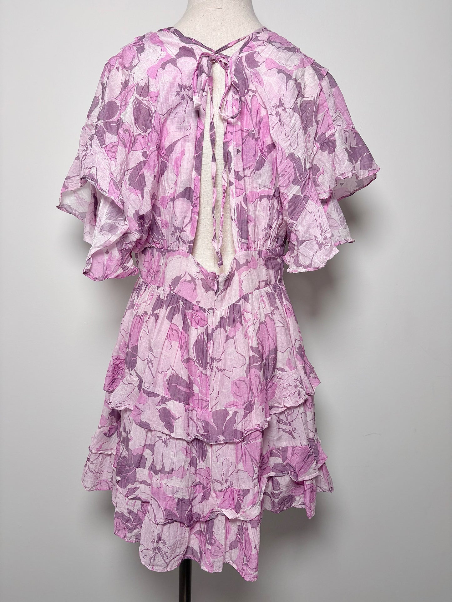 Women Size L Tularosa Lilac Floral Cotton, Silk Dress